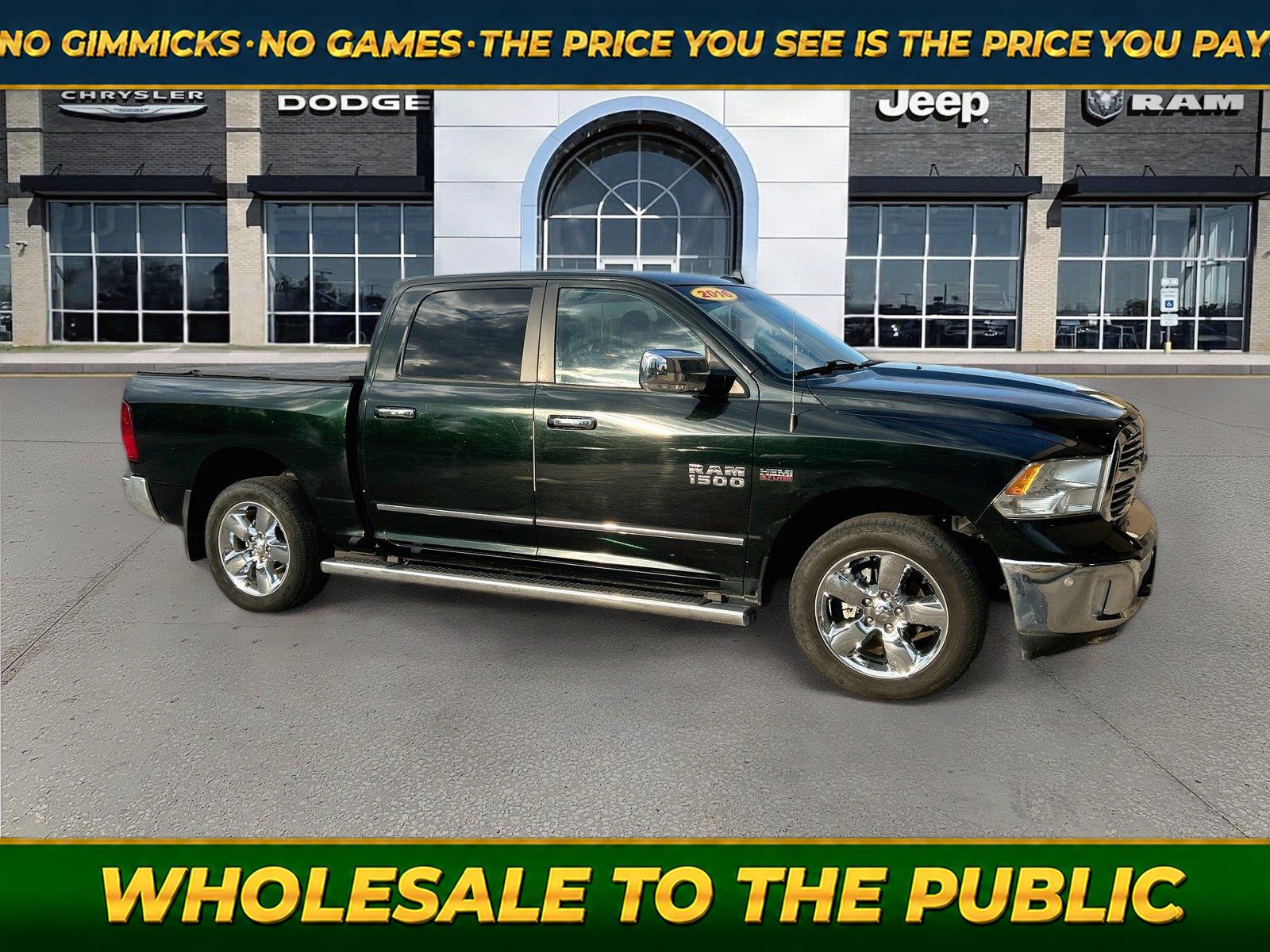 Black Forest Green Pearlcoat 2016 RAM 1500 Pickup Truck Four-Wheel Drive 8-Speed Automatic