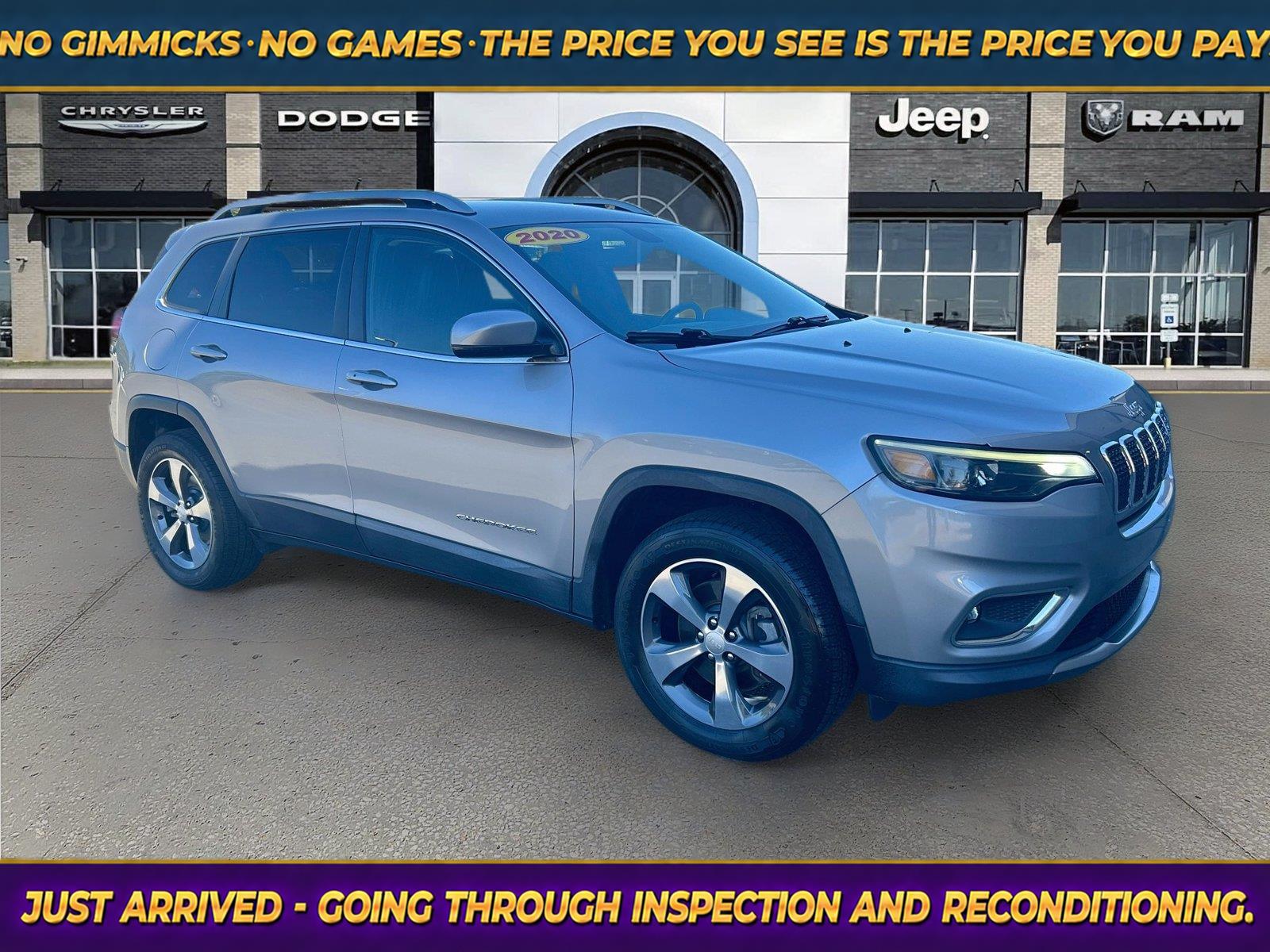 Billet Silver Metallic Clearcoat 2020 Jeep Cherokee SUV / Crossover Four-Wheel Drive 9-Speed Automatic
