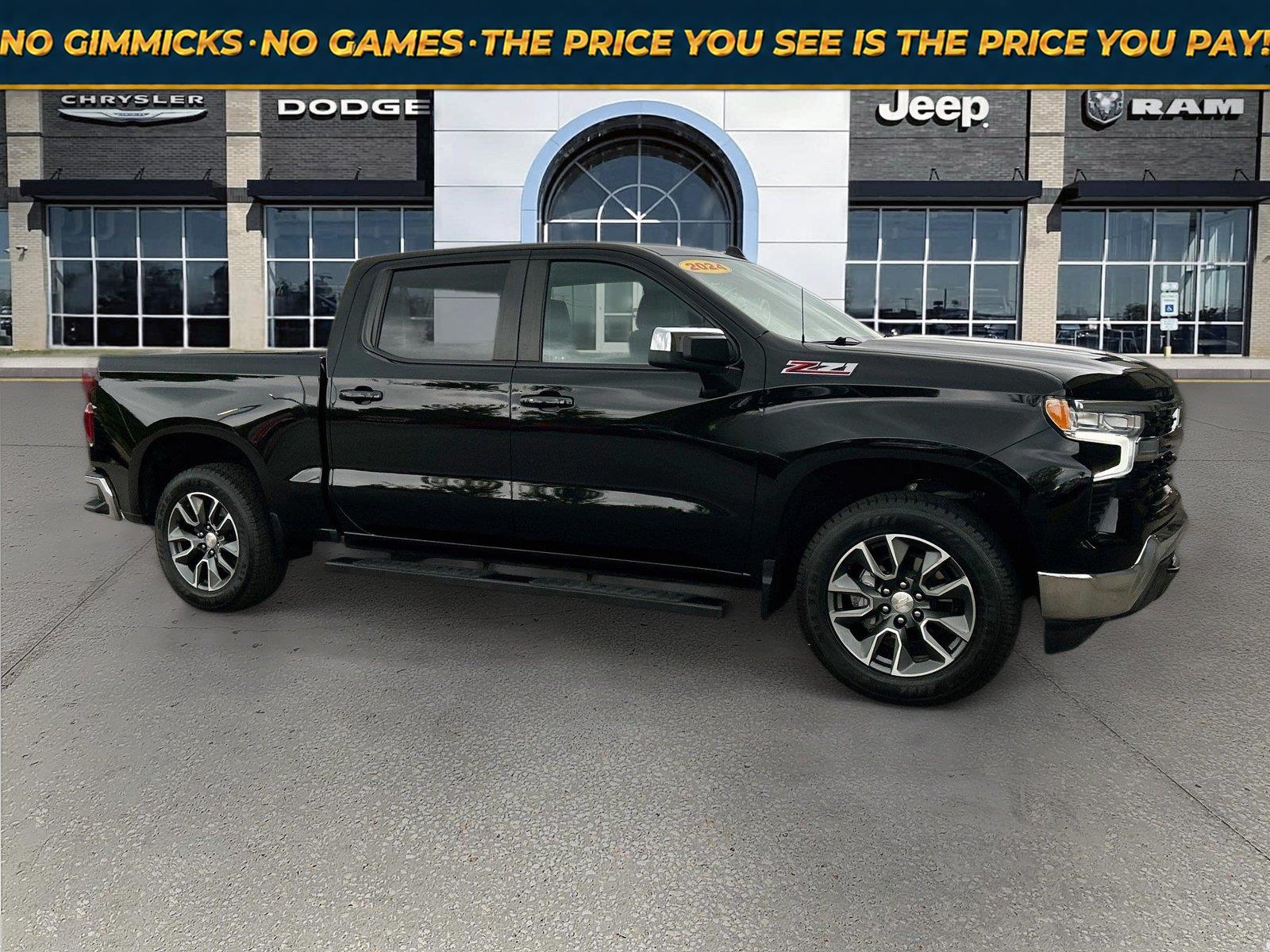Black 2024 Chevrolet Silverado 1500 Pickup Truck Four-Wheel Drive Automatic