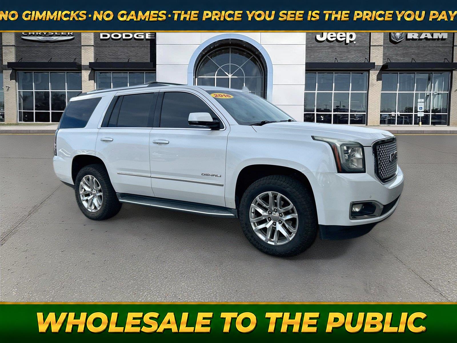 White Frost Tricoat 2016 GMC Yukon SUV / Crossover Four-Wheel Drive 8-Speed Automatic