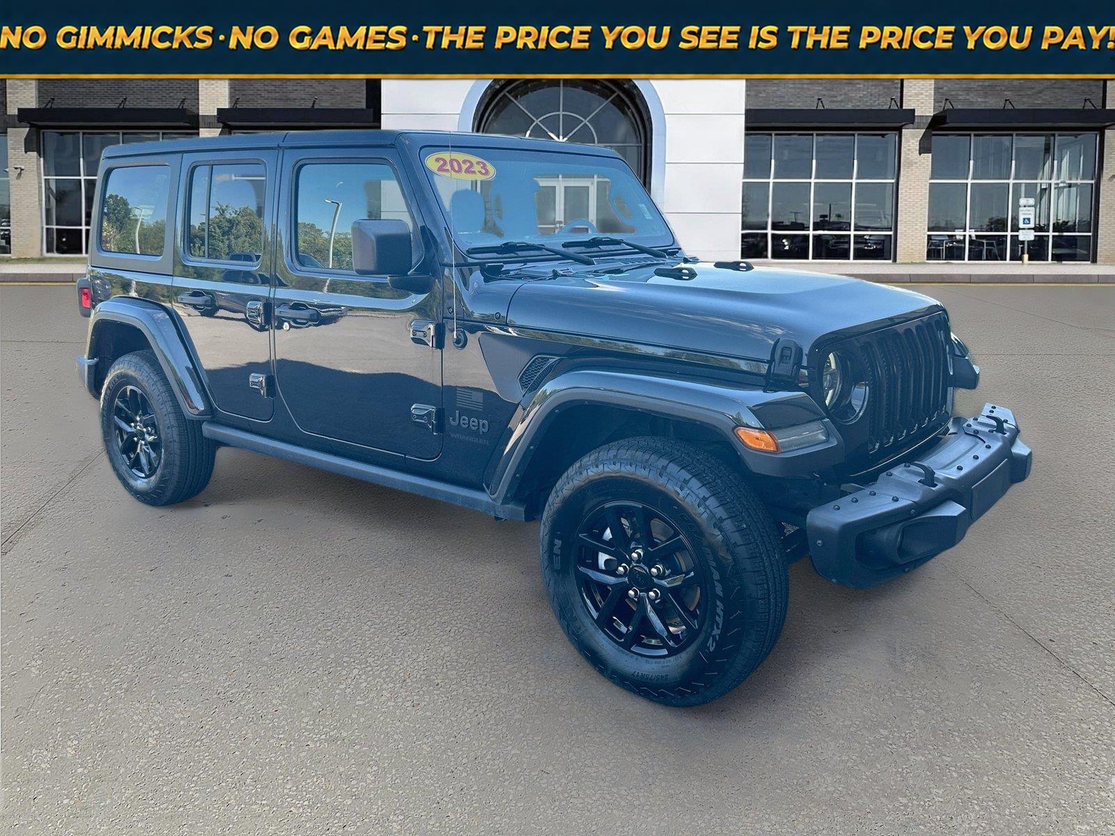 Black Clearcoat 2023 Jeep Wrangler SUV / Crossover Four-Wheel Drive 8-Speed Automatic