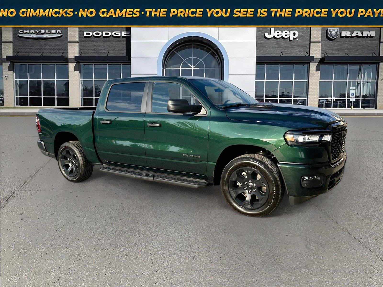 Serrano Green Metallic 2026 RAM 1500 Pickup Truck Four-Wheel Drive 8-Speed Automatic