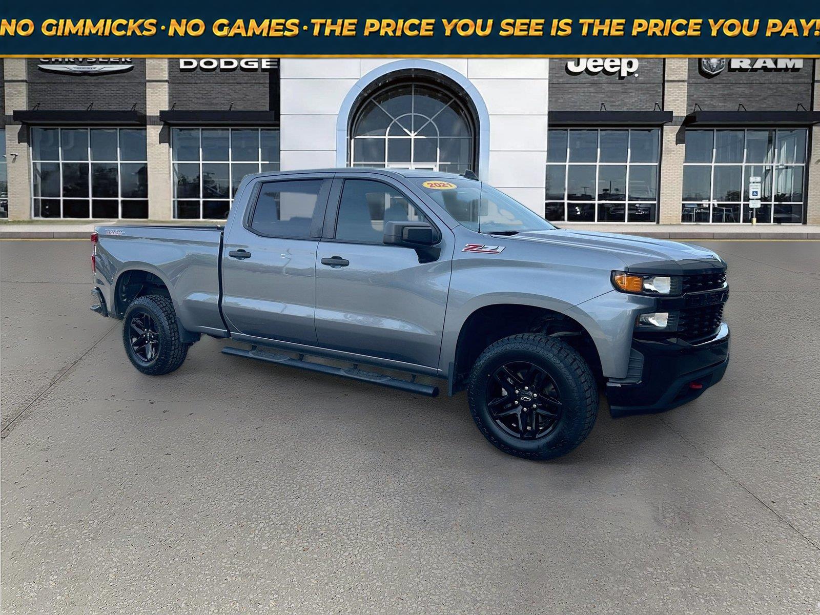 Gray (Satin Steel Metallic) 2021 Chevrolet Silverado 1500 Pickup Truck Four-Wheel Drive 6-Speed Automatic