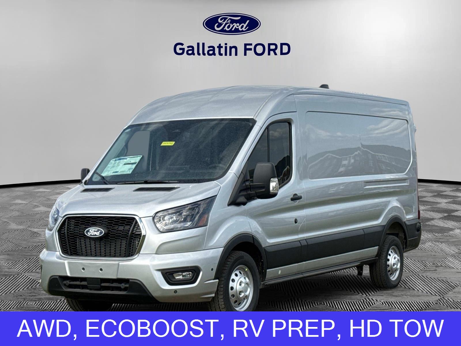 Ingot Silver Metallic 2026 Ford Transit Cargo 350 Medium LB Roof AWD Van All-Wheel Drive