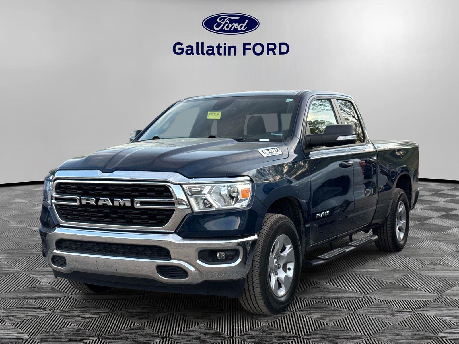 Patriot Blue Pearlcoat 2022 RAM 1500 Big Horn Quad Cab 4WD Pickup Truck Four-Wheel Drive 8-Speed Automatic