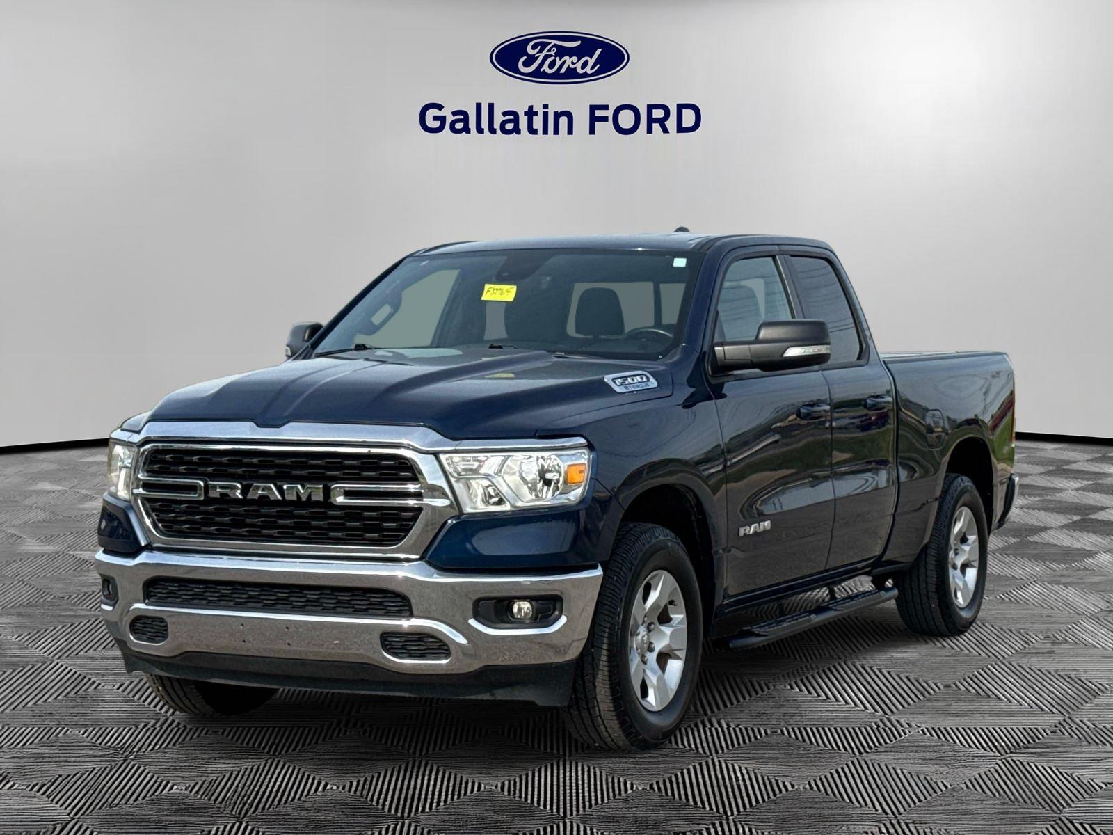 Patriot Blue Pearlcoat 2022 RAM 1500 Big Horn Quad Cab 4WD Pickup Truck Four-Wheel Drive 8-Speed Automatic