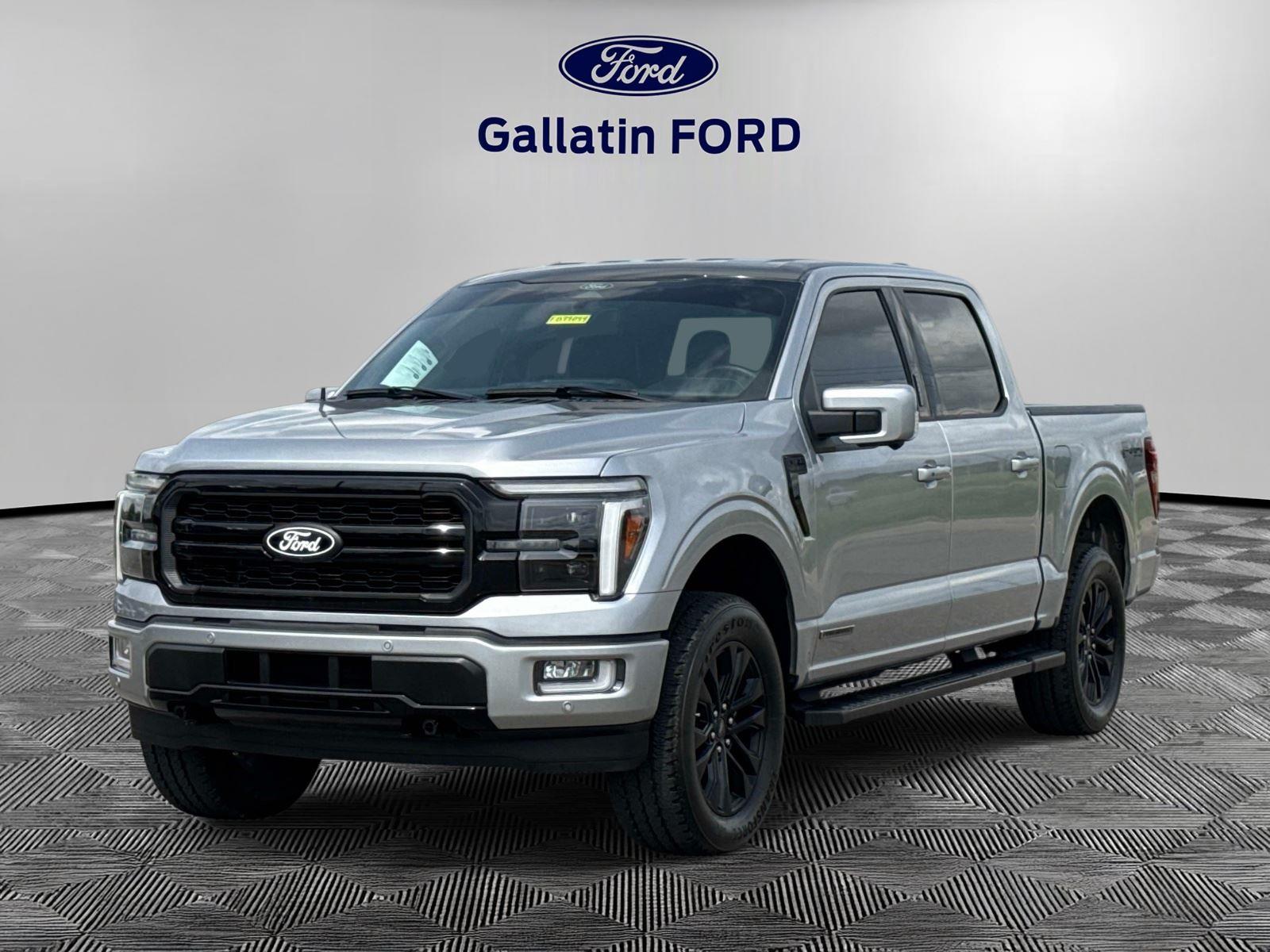 Iconic Silver Metallic 2024 Ford F-150 Lariat SuperCrew 4WD Pickup Truck Four-Wheel Drive Automatic