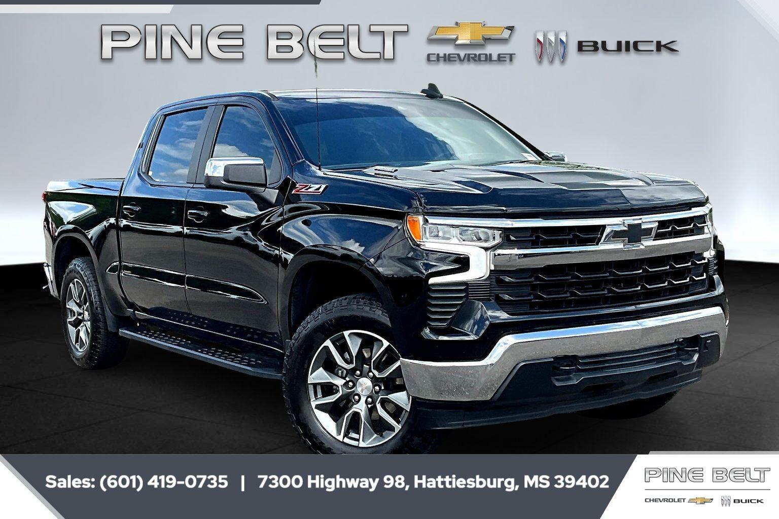 Black 2023 Chevrolet Silverado 1500 LT Crew Cab 4WD Pickup Truck Four-Wheel Drive Automatic