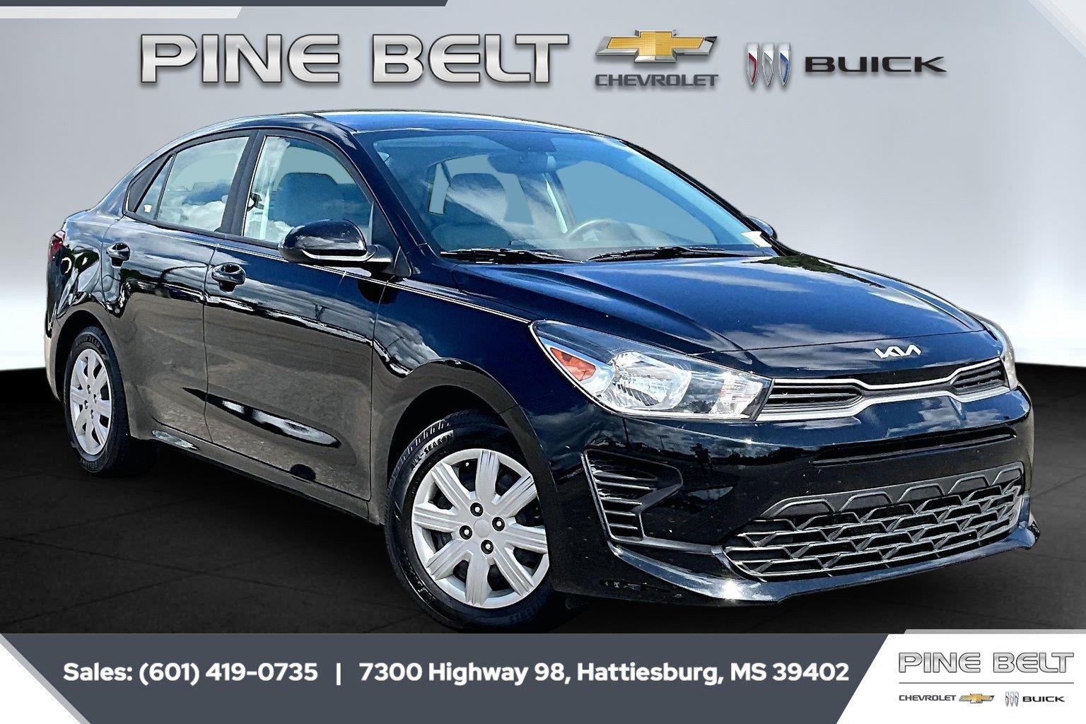 Aurora Black 2022 Kia Rio Sedan Front-Wheel Drive Continuously Variable Transmission