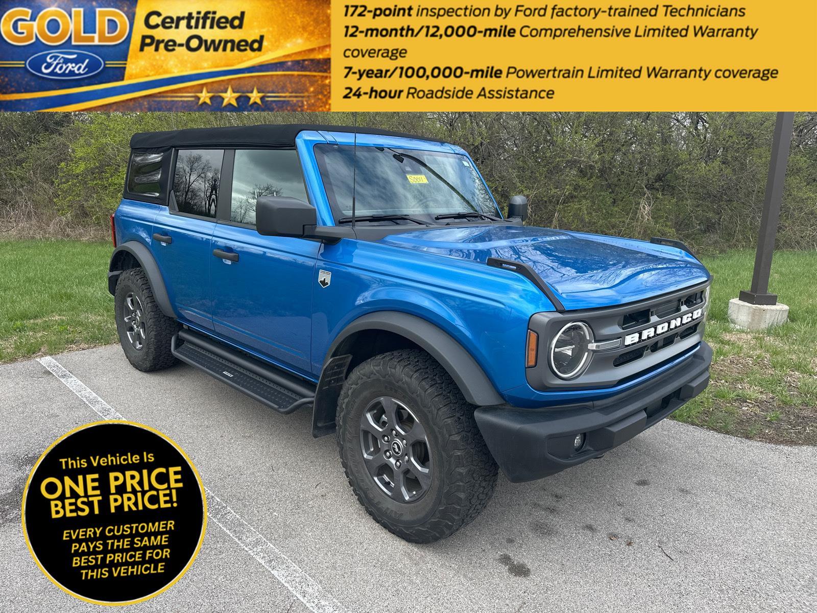 Velocity Blue Metallic 2021 Ford Bronco Big Bend 4-Door 4WD SUV / Crossover Four-Wheel Drive Automatic