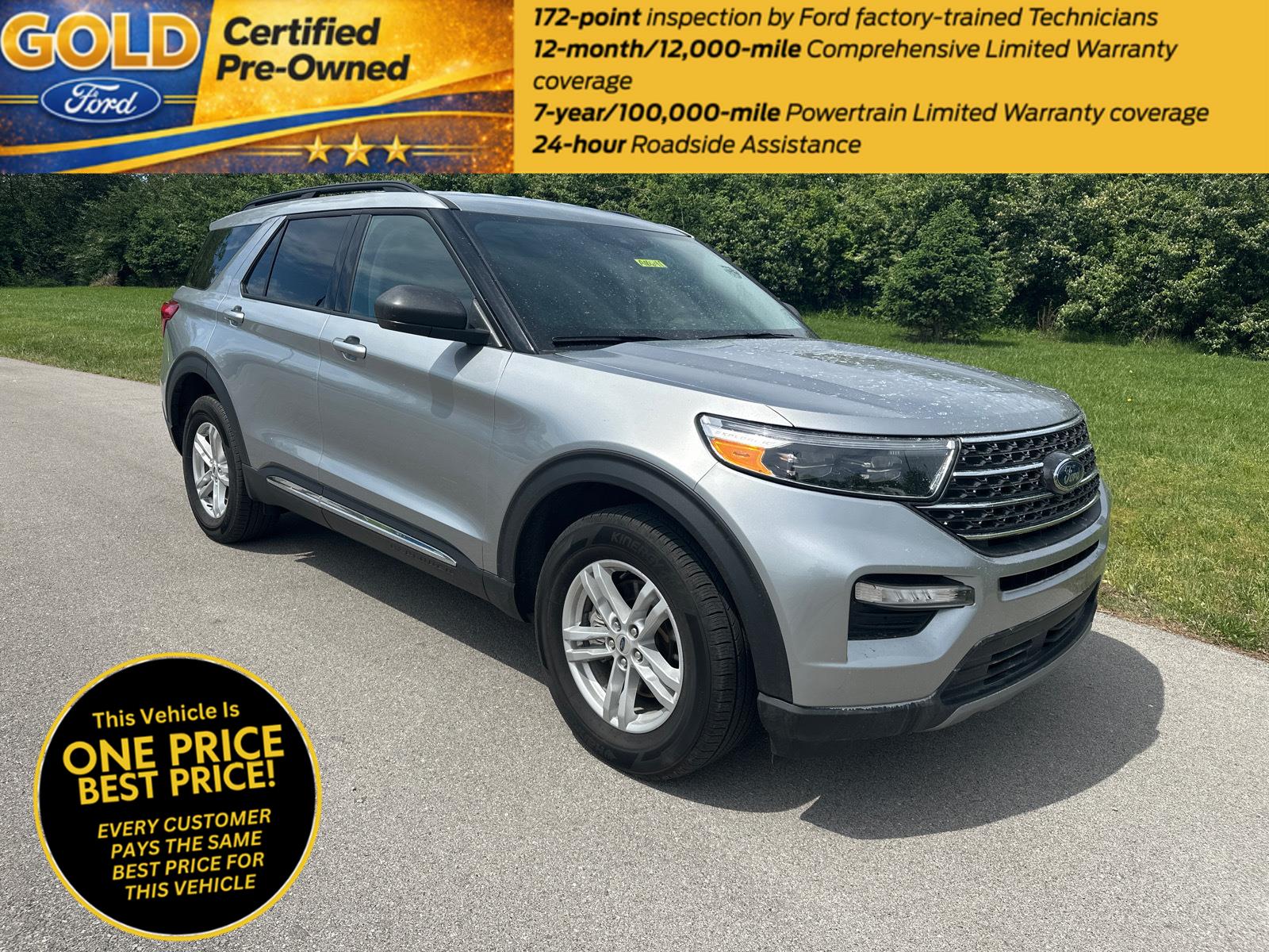 Iconic Silver 2023 Ford Explorer XLT AWD SUV / Crossover All-Wheel Drive Automatic