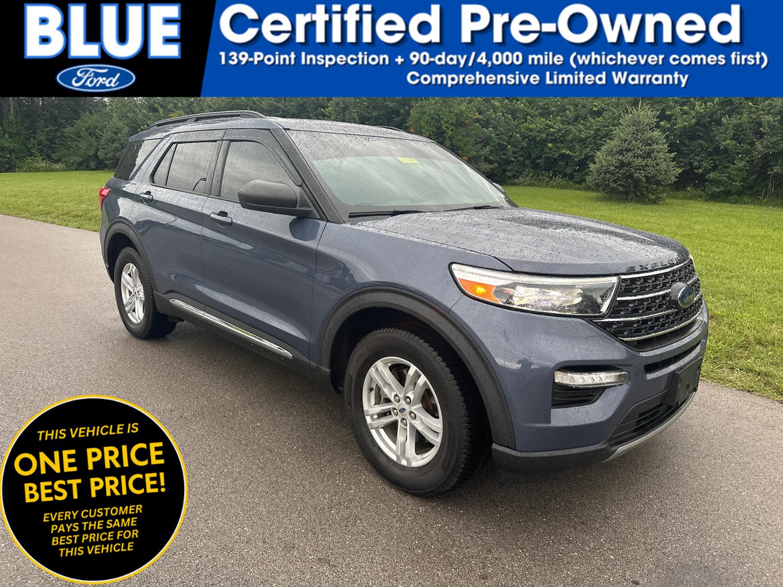 Infinite Blue Metallic Tinted Clearcoat 2021 Ford Explorer SUV / Crossover All-Wheel Drive Automatic