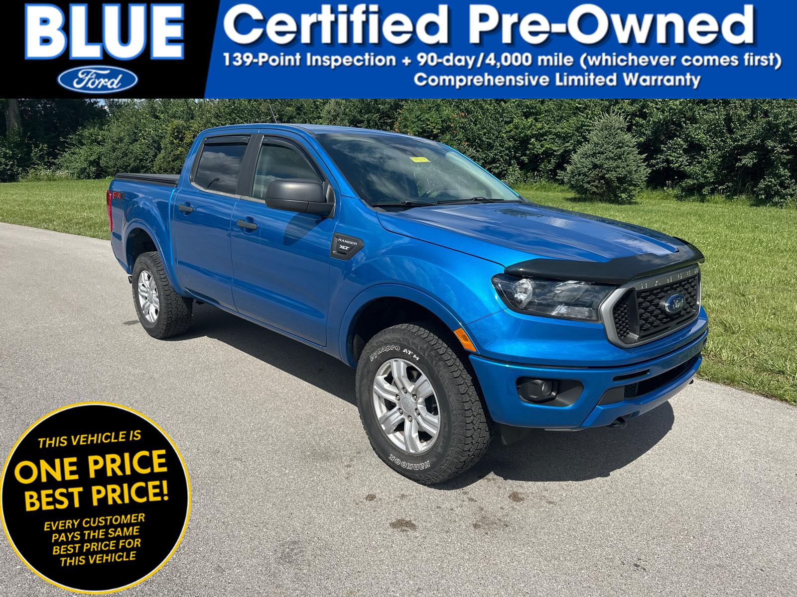 Velocity Blue Metallic 2021 Ford Ranger Pickup Truck Four-Wheel Drive Automatic