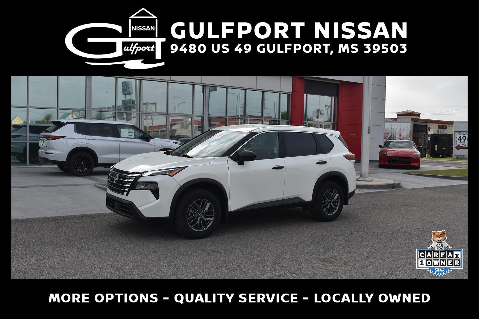 Glacier White 2024 Nissan Rogue S FWD SUV / Crossover Front-Wheel Drive Continuously Variable Transmission