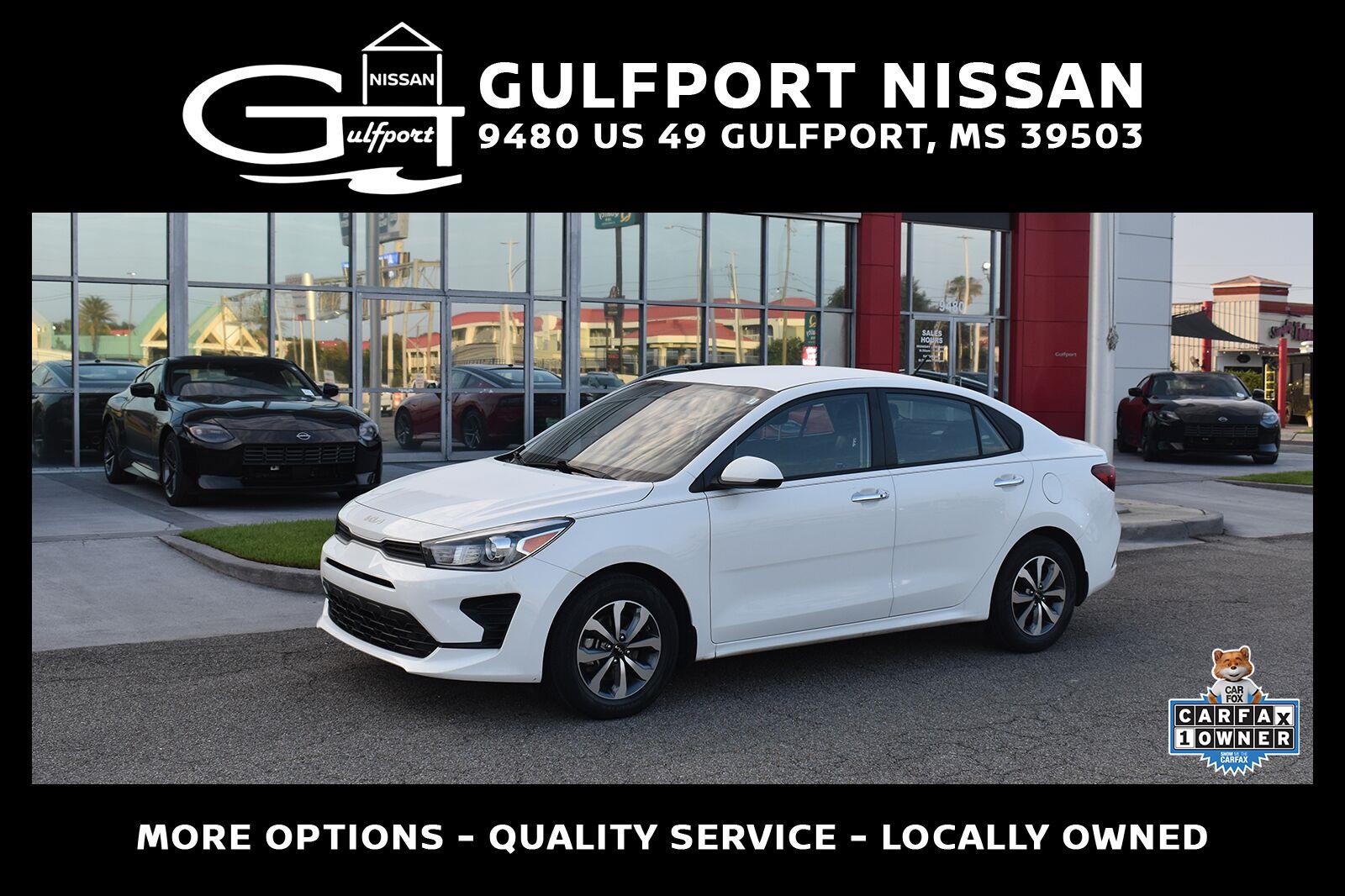 Clear White 2023 Kia Rio Sedan Front-Wheel Drive Continuously Variable Transmission