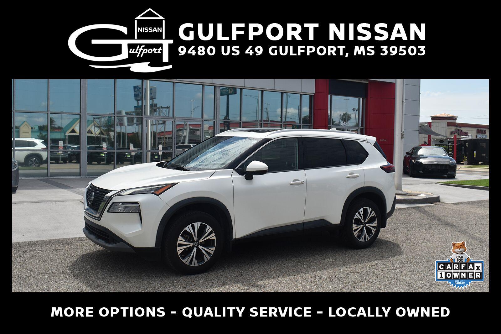 Pearl White Tricoat 2021 Nissan Rogue SUV / Crossover Front-Wheel Drive Continuously Variable Transmission