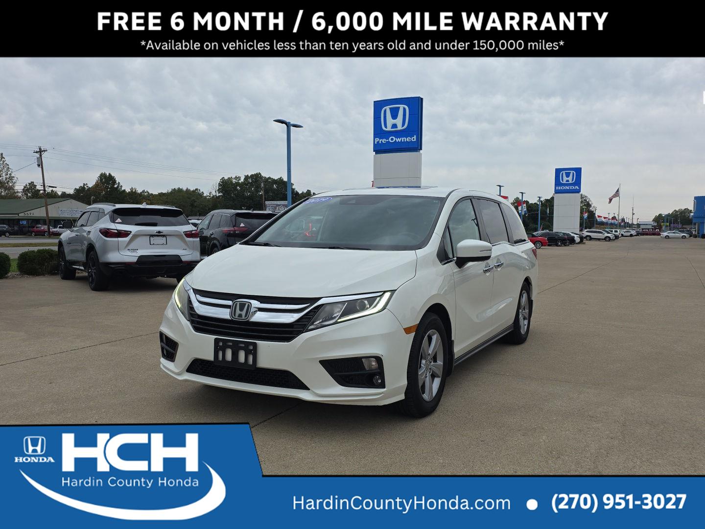 White Diamond Pearl 2019 Honda Odyssey Minivan Front-Wheel Drive Automatic