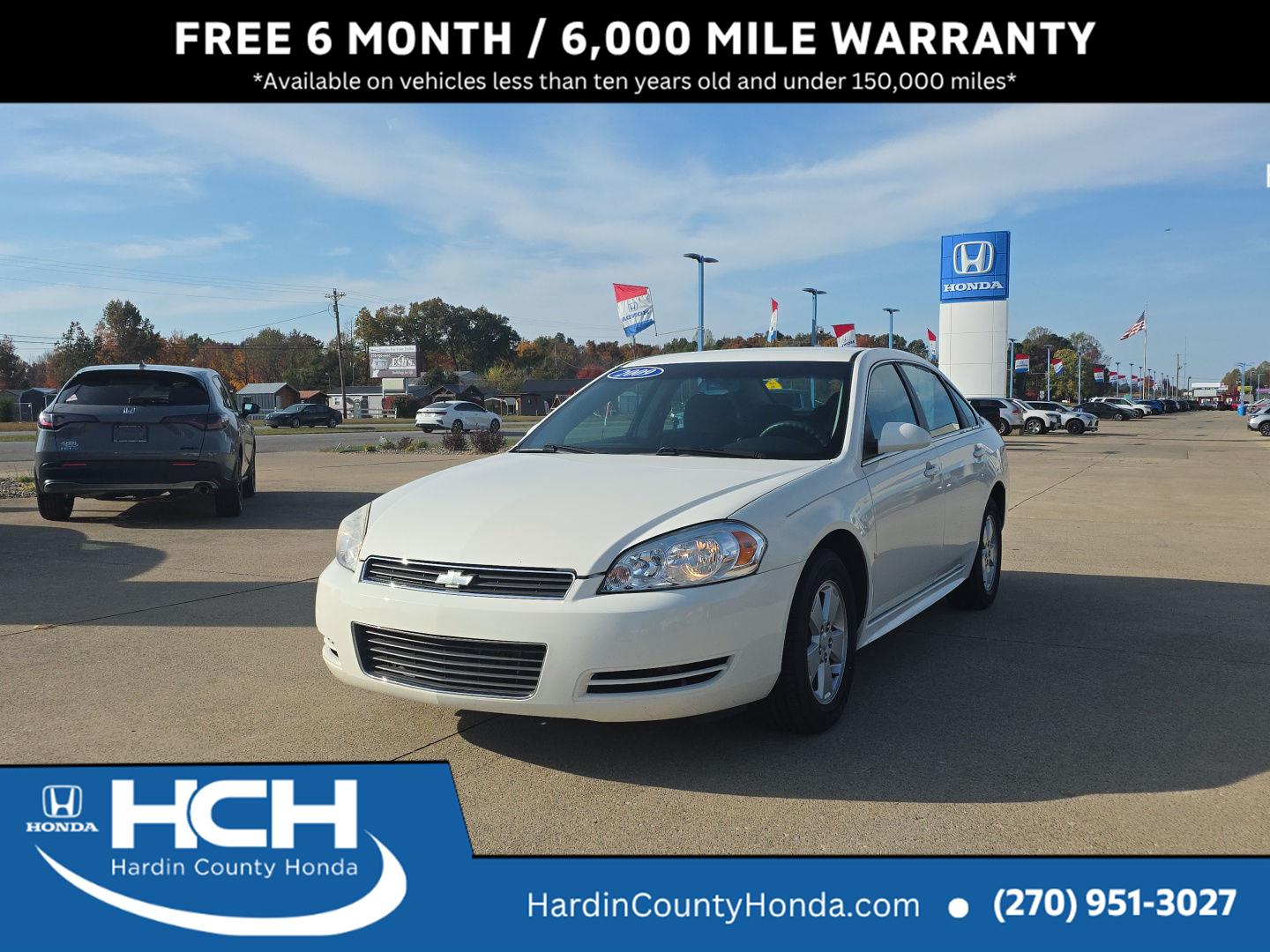White 2009 Chevrolet Impala Sedan Front-Wheel Drive 4-Speed Automatic Overdrive