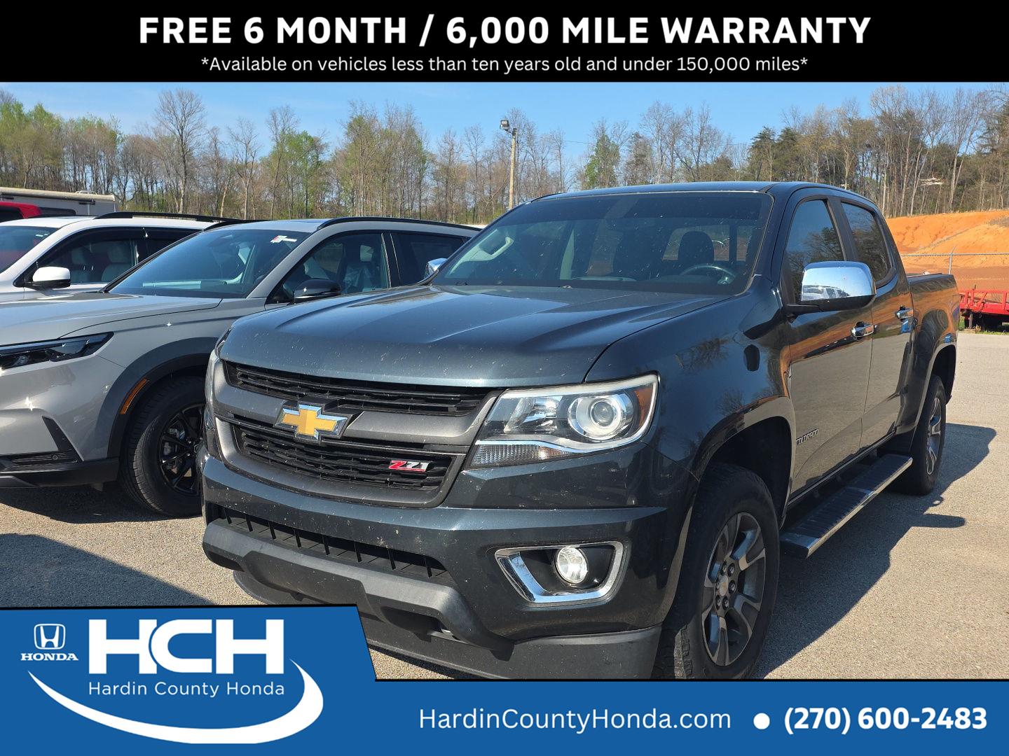 Gray (Graphite Metallic) 2017 Chevrolet Colorado Z71 Crew Cab 4WD Pickup Truck Four-Wheel Drive 8-Speed Automatic