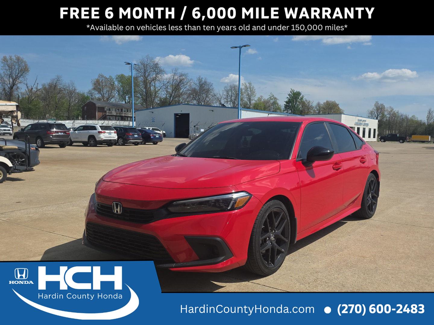 Rallye Red 2024 Honda Civic Sport FWD Sedan Front-Wheel Drive Continuously Variable Transmission