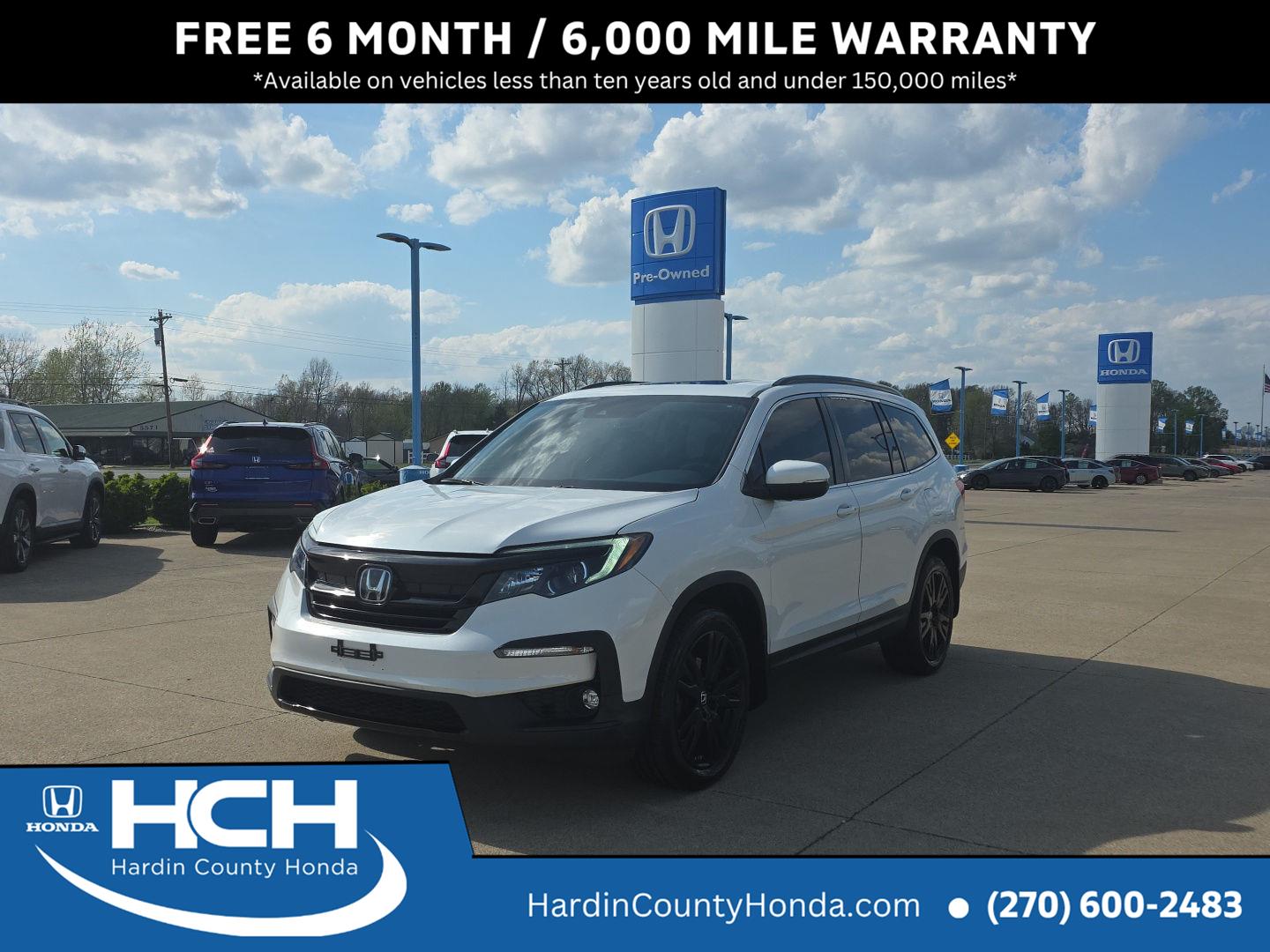 Platinum White Pearl 2022 Honda Pilot SE AWD SUV / Crossover All-Wheel Drive Automatic