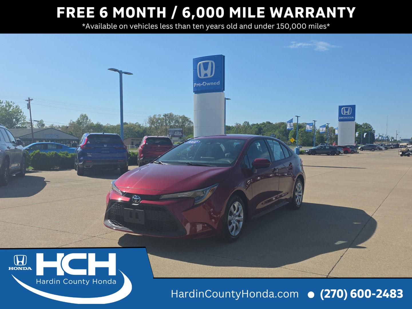 Red (Ruby Flare Pearl) 2022 Toyota Corolla LE FWD Sedan Front-Wheel Drive Continuously Variable Transmission