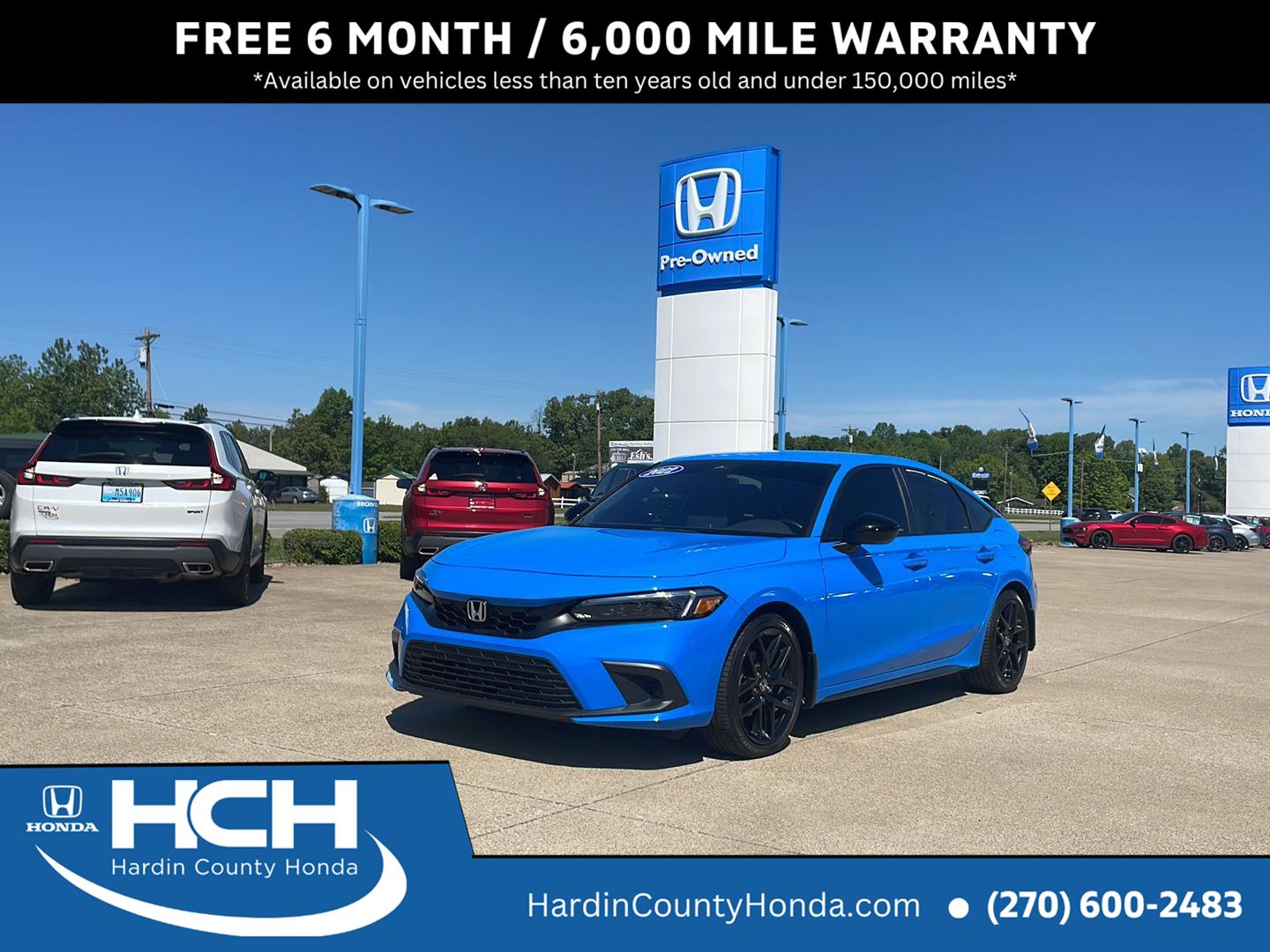 Boost Blue Pearl 2022 Honda Civic Hatchback Sport FWD Hatchback Front-Wheel Drive Continuously Variable Transmission