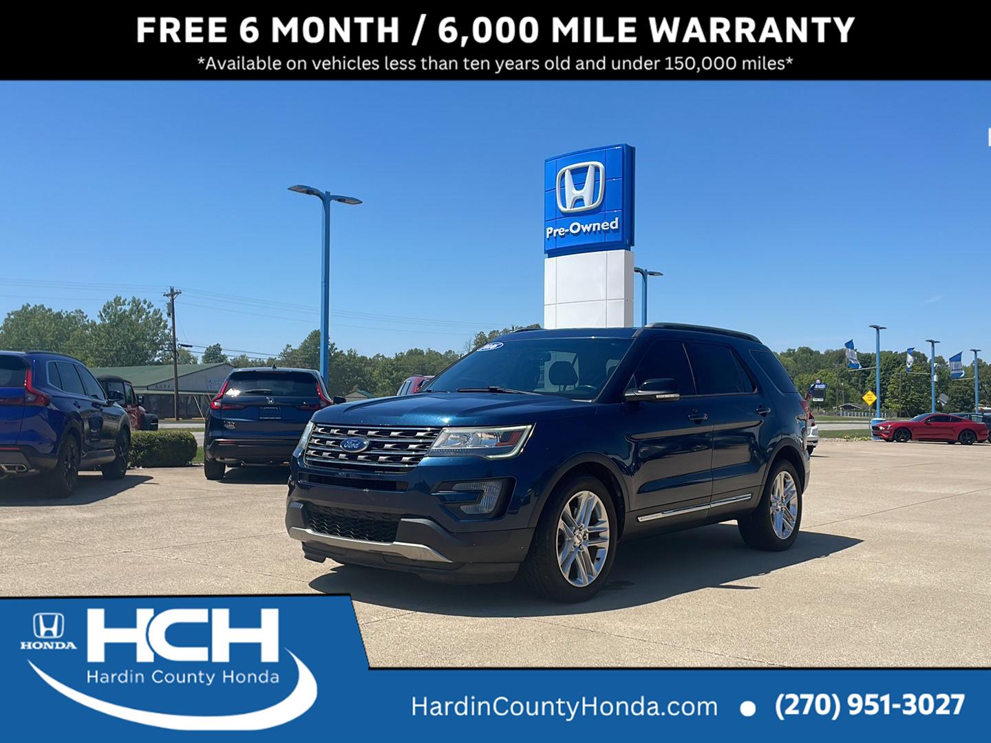 Blue Jeans Metallic 2016 Ford Explorer XLT SUV / Crossover Front-Wheel Drive 6-Speed Automatic