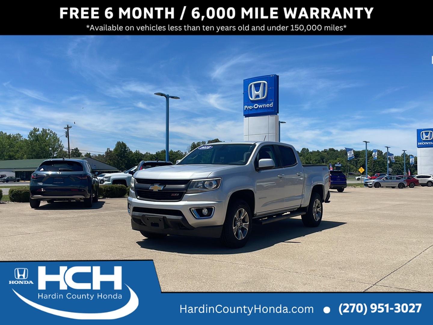 Silver Ice Metallic 2018 Chevrolet Colorado Z71 Crew Cab 4WD Pickup Truck Four-Wheel Drive 8-Speed Automatic