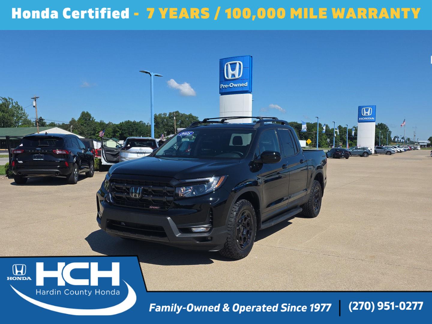 Crystal Black Pearl 2025 Honda Ridgeline Pickup Truck All-Wheel Drive Automatic