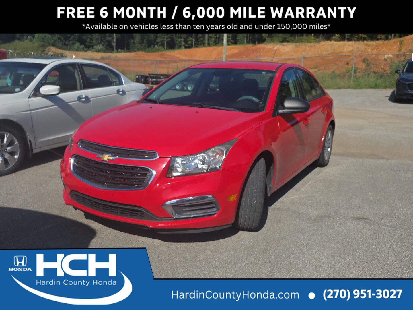 Red Hot 2015 Chevrolet Cruze Sedan Front-Wheel Drive 6-Speed Automatic Overdrive