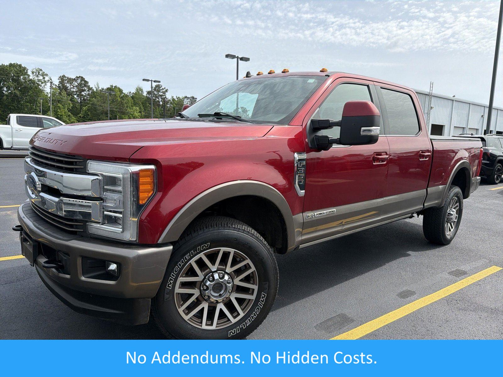 Ruby Red Metallic Tinted Clearcoat/Stone Gray 2019 Ford F-350 Super Duty King Ranch Crew Cab 4WD Pickup Truck Four-Wheel Drive 6-Speed Automatic