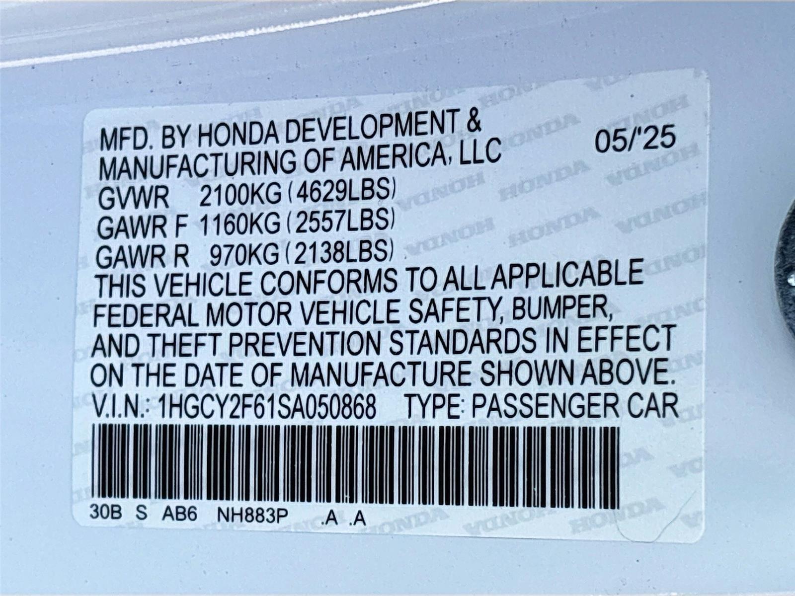 2025 Honda Accord Hybrid EX-L