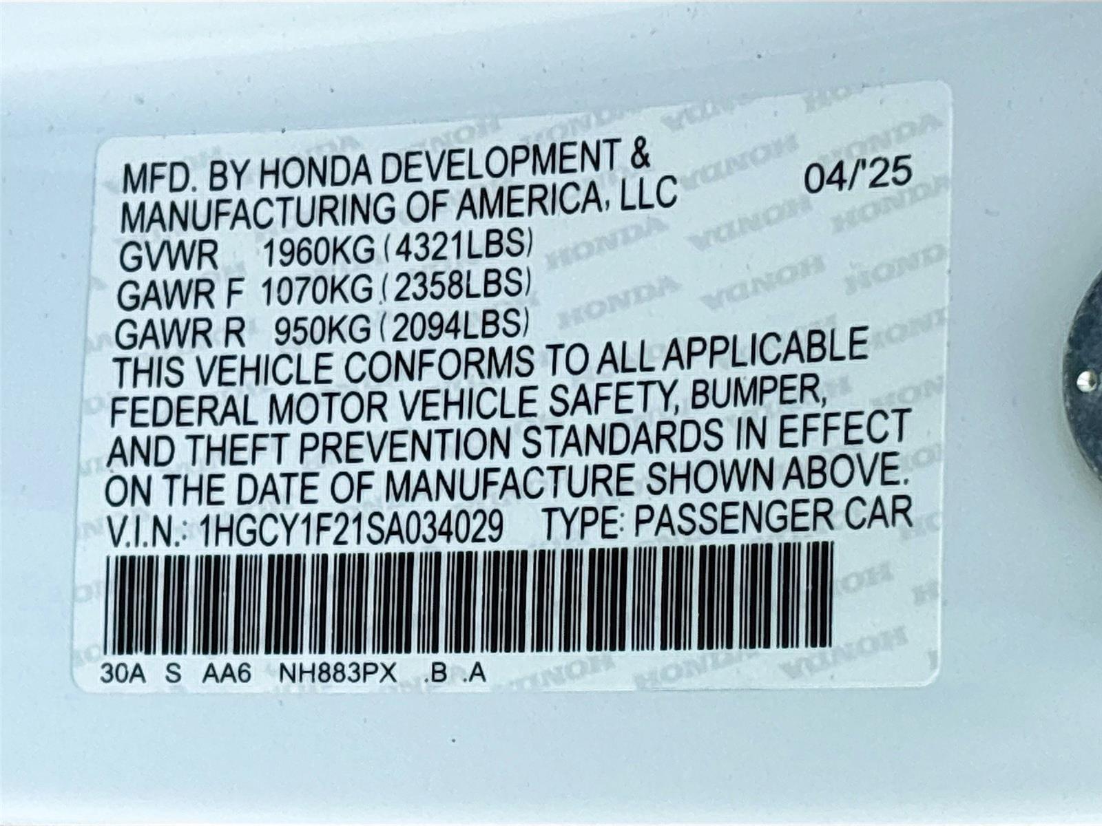 2025 Honda Accord Sedan LX