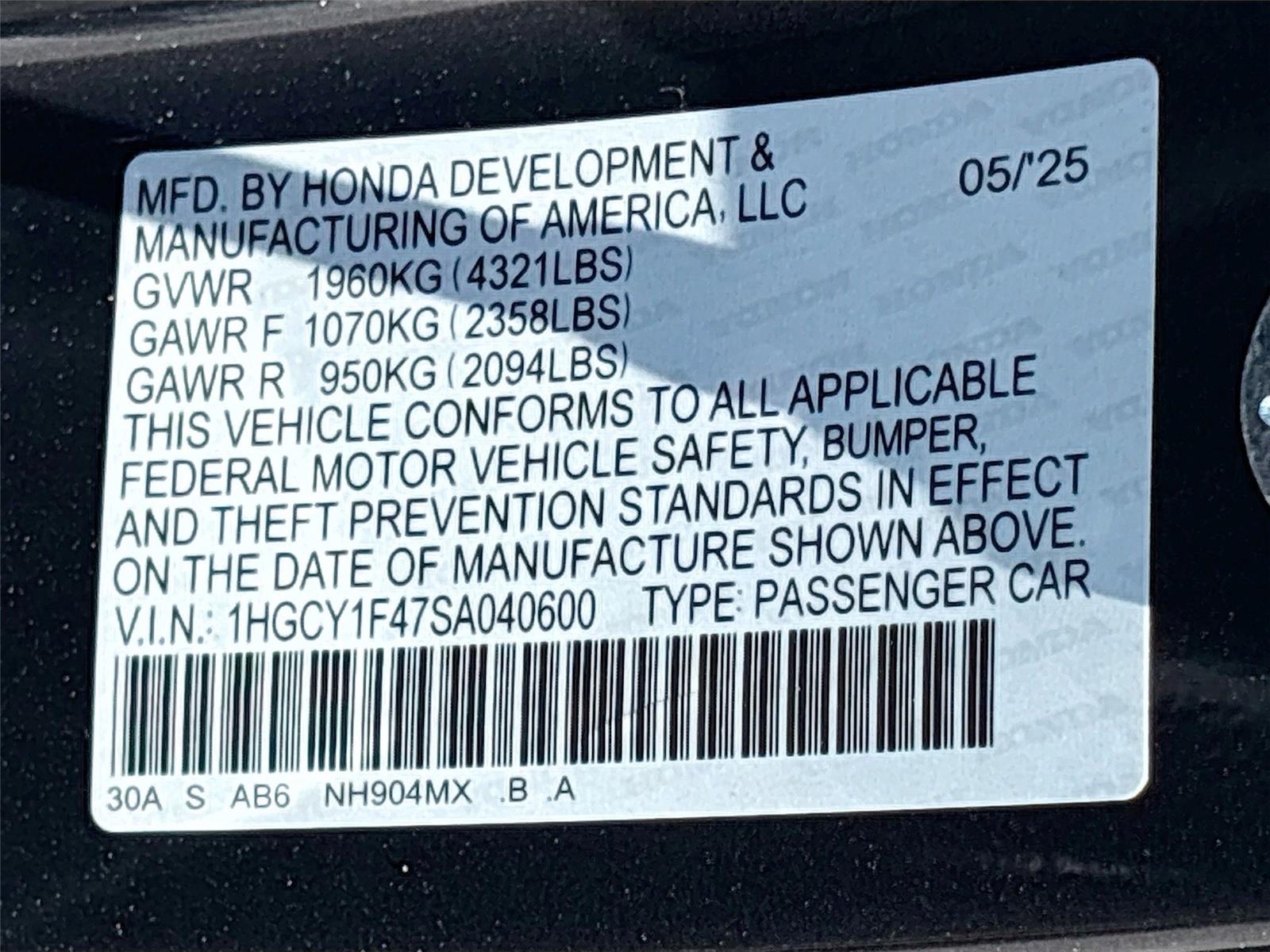 2025 Honda Accord Sedan SE