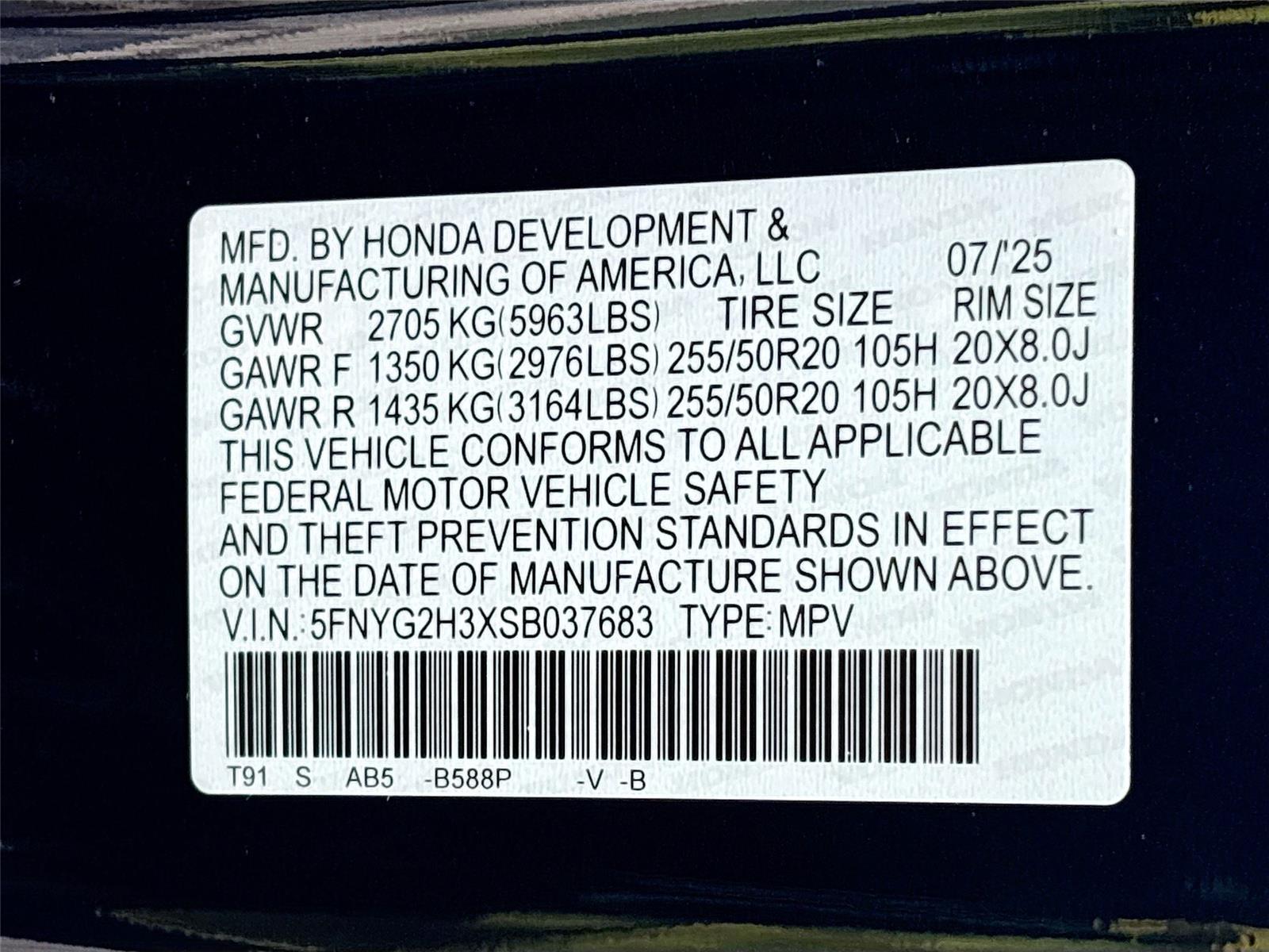 2025 Honda Pilot Sport