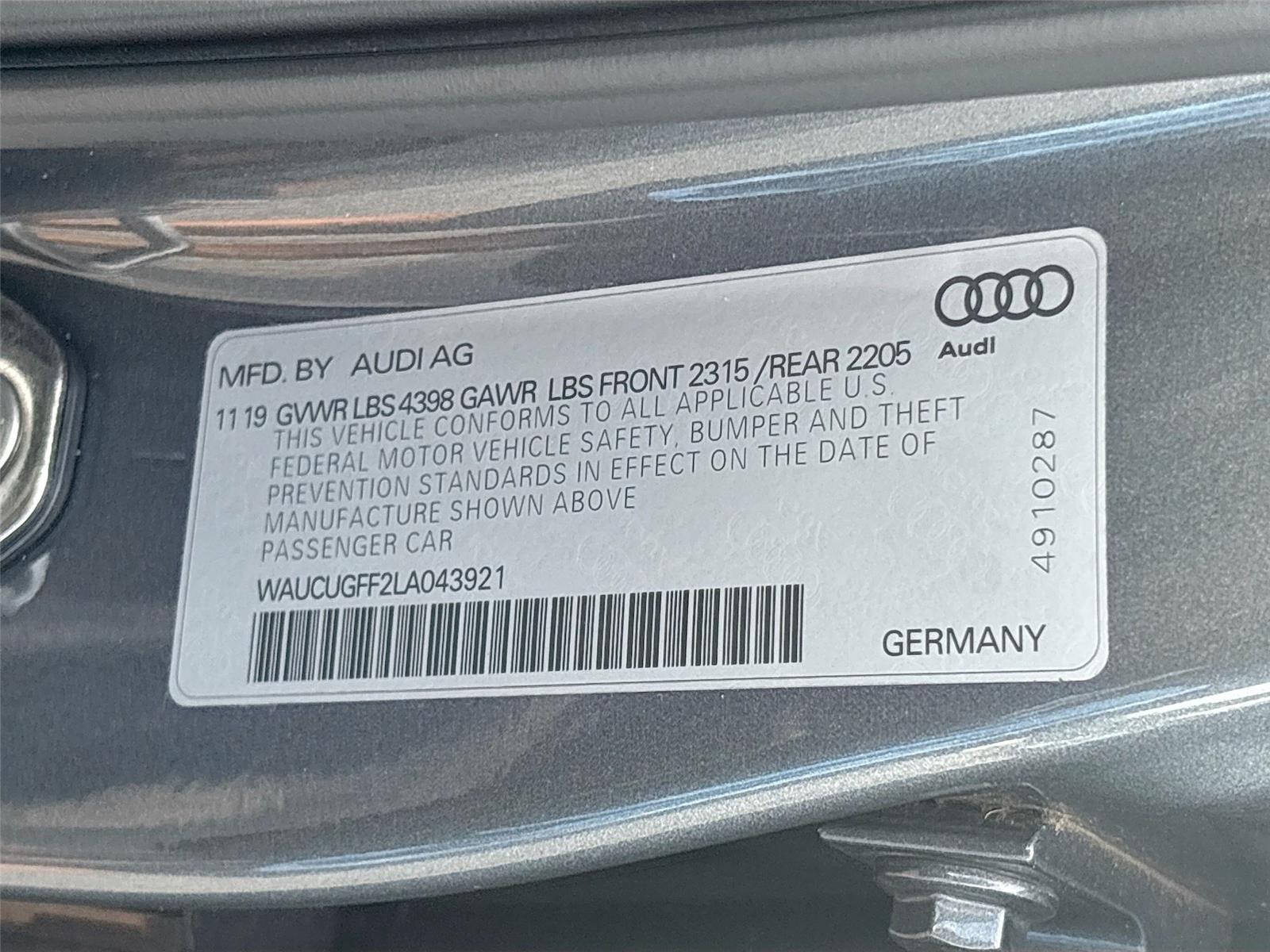 2020 Audi A3 Sedan Premium Plus