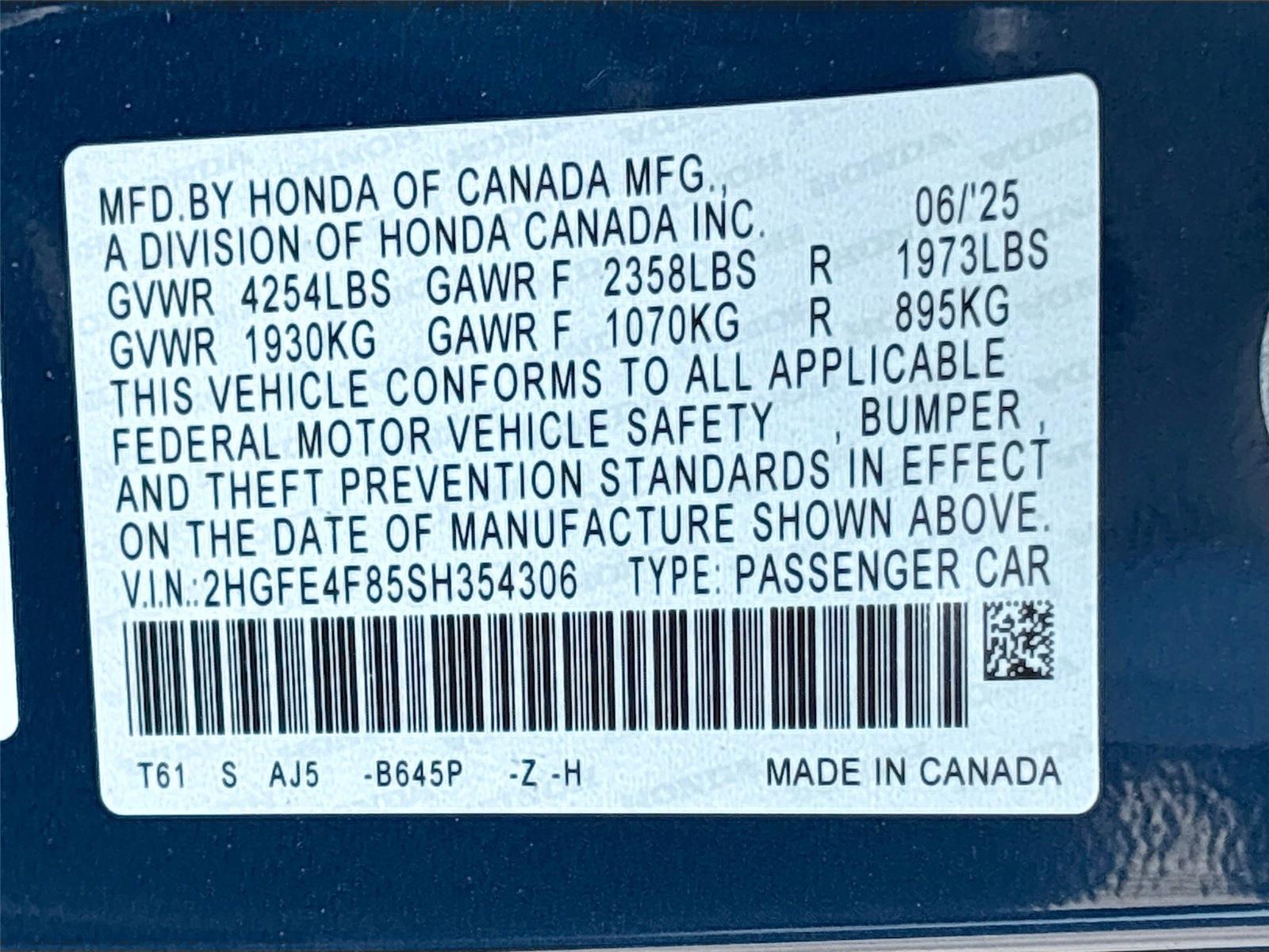 2025 Honda Civic Hybrid Sport Touring