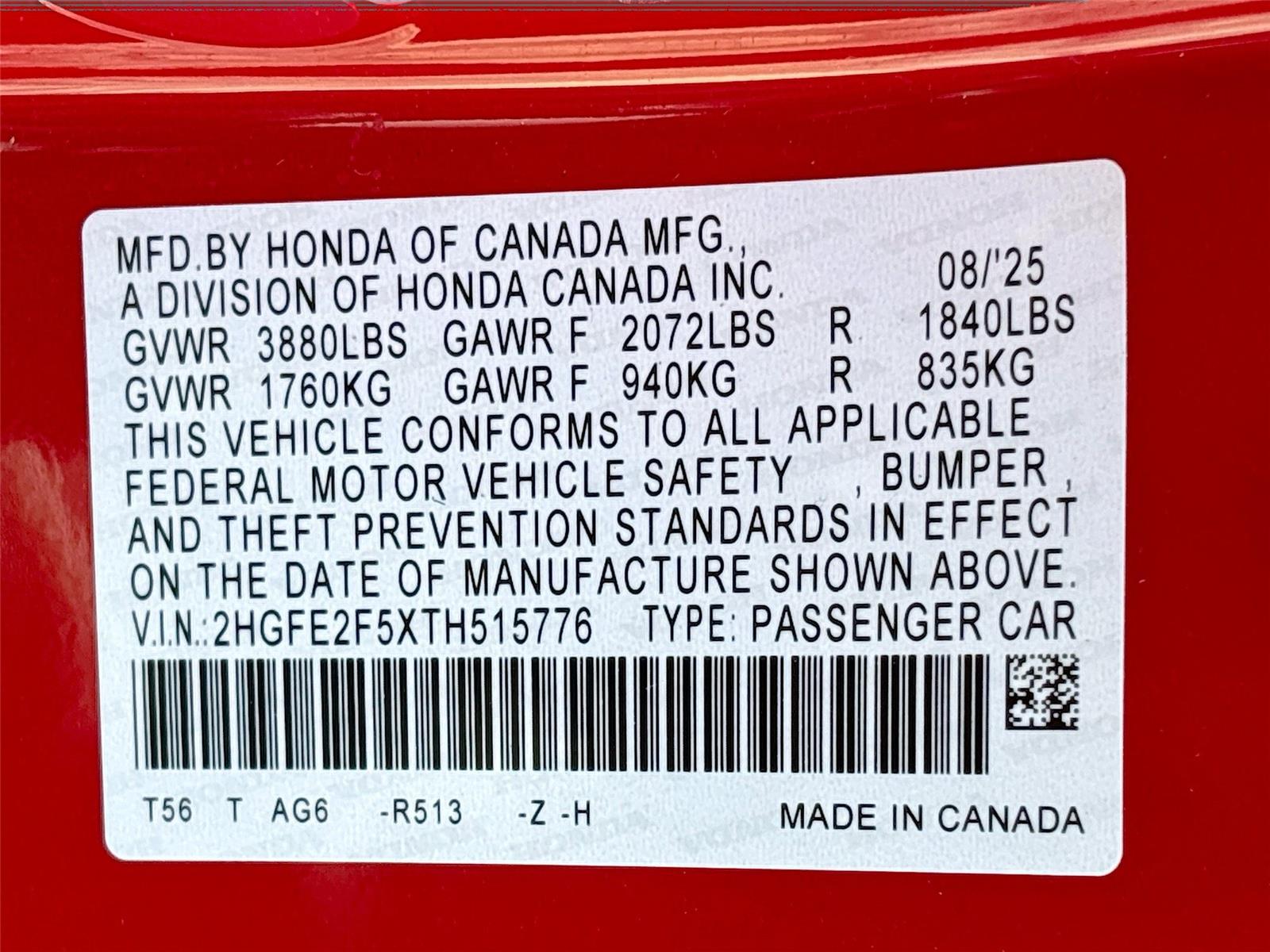 2026 Honda Civic Sedan Sport