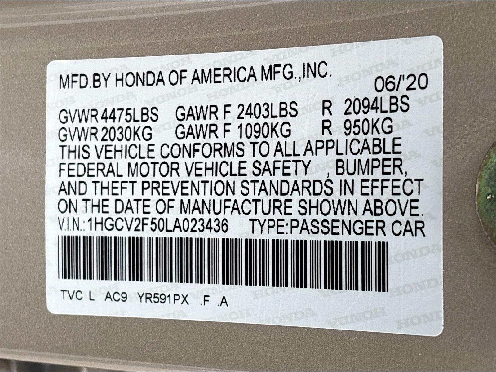 2020 Honda Accord Sedan EX-L