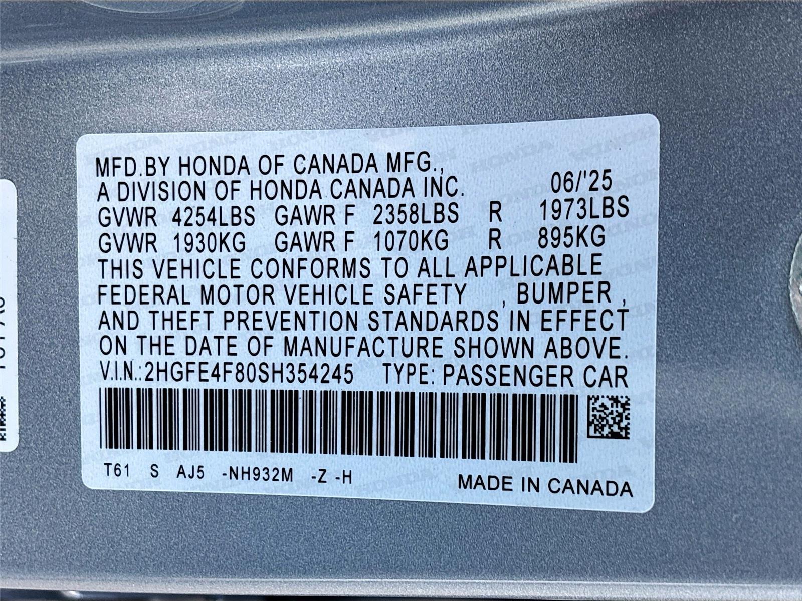 2025 Honda Civic Hybrid Sport Touring