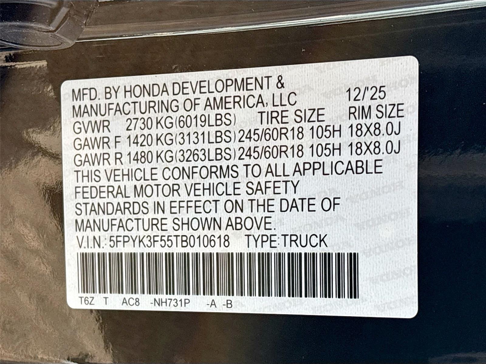 2026 Honda Ridgeline RTL