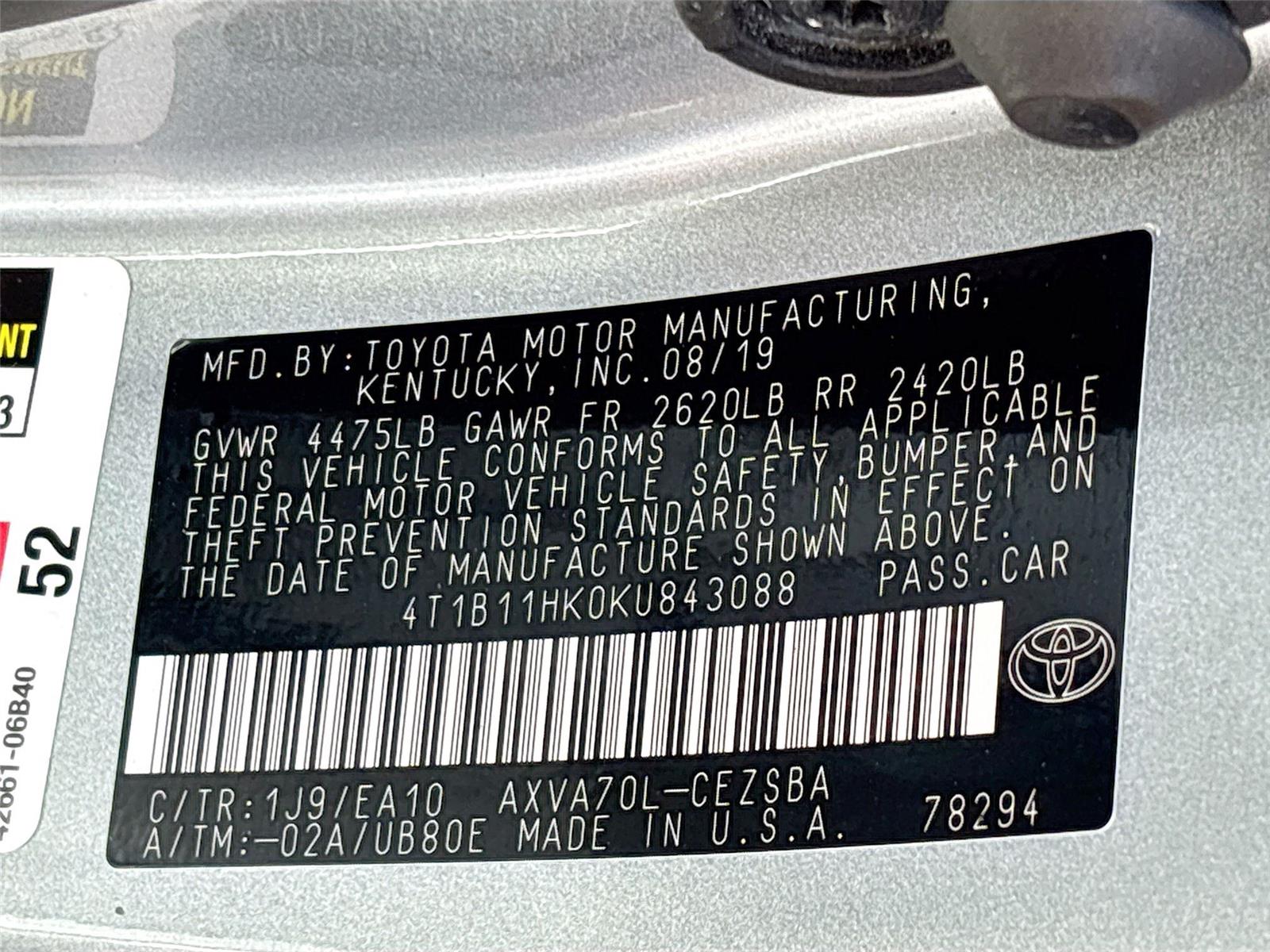 2019 Toyota Camry SE