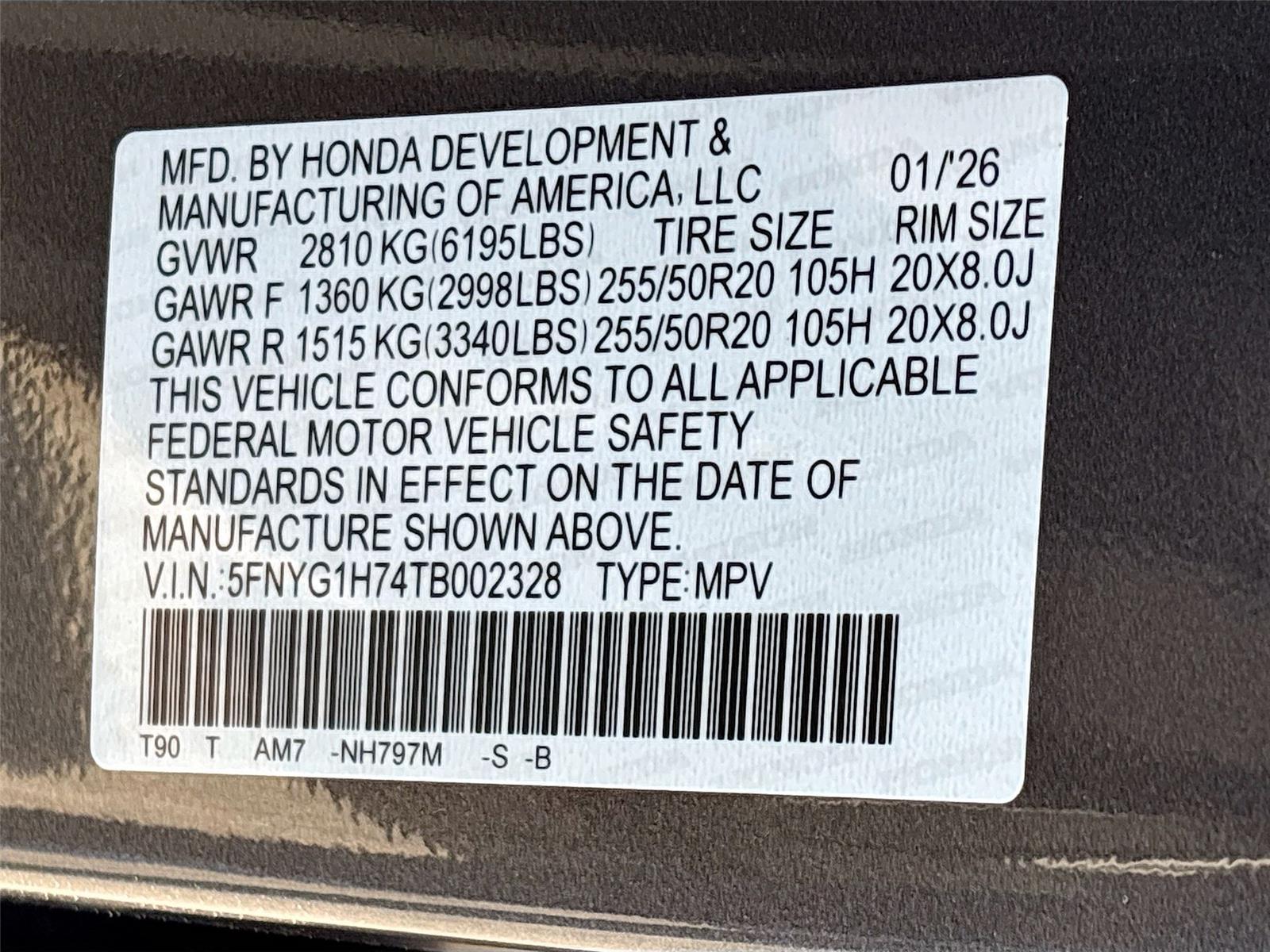 2026 Honda Pilot Touring