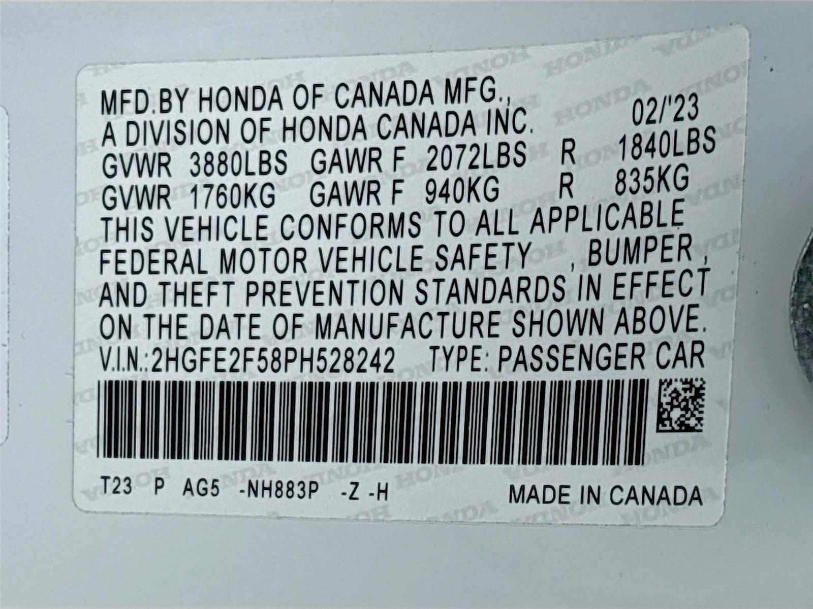 2023 Honda Civic Sport