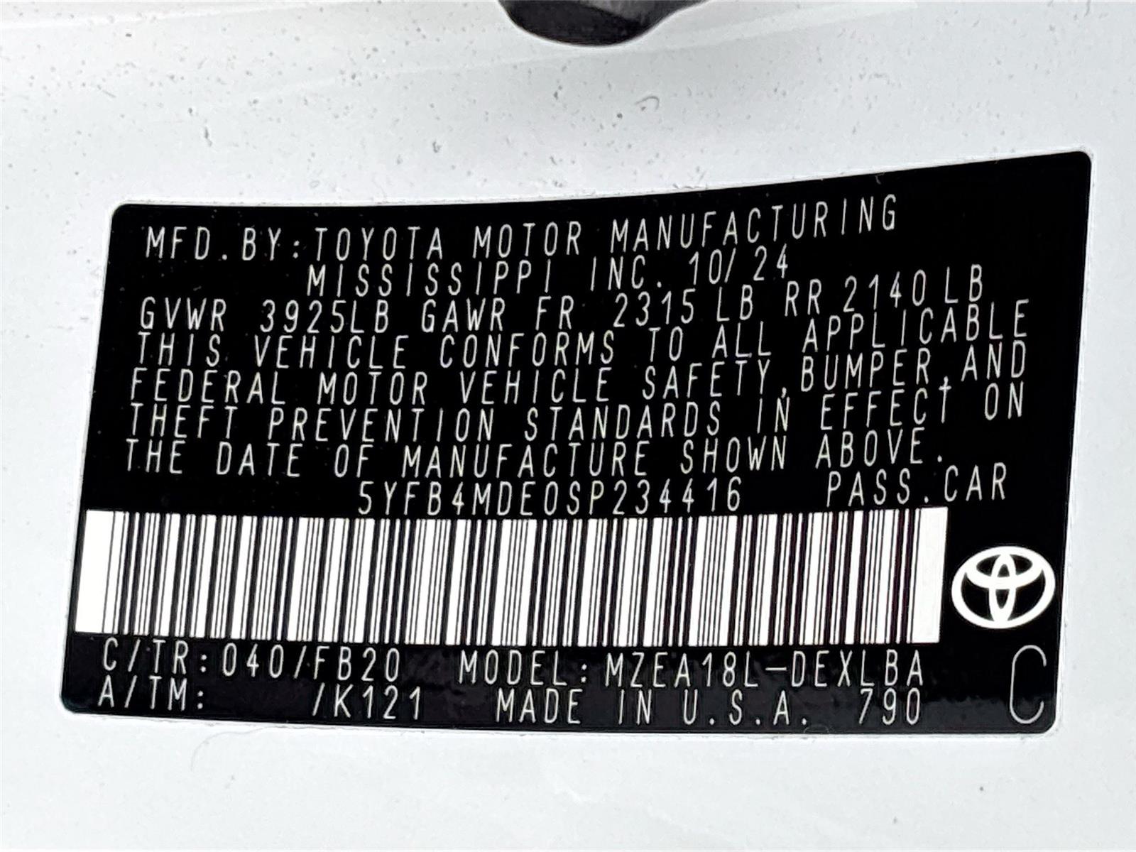 2025 Toyota Corolla LE