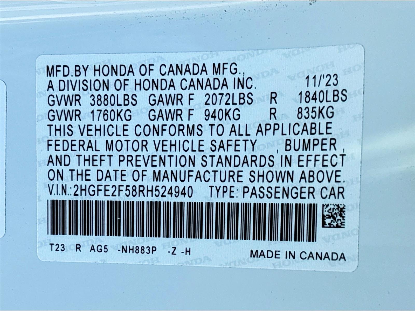 2024 Honda Civic Sport