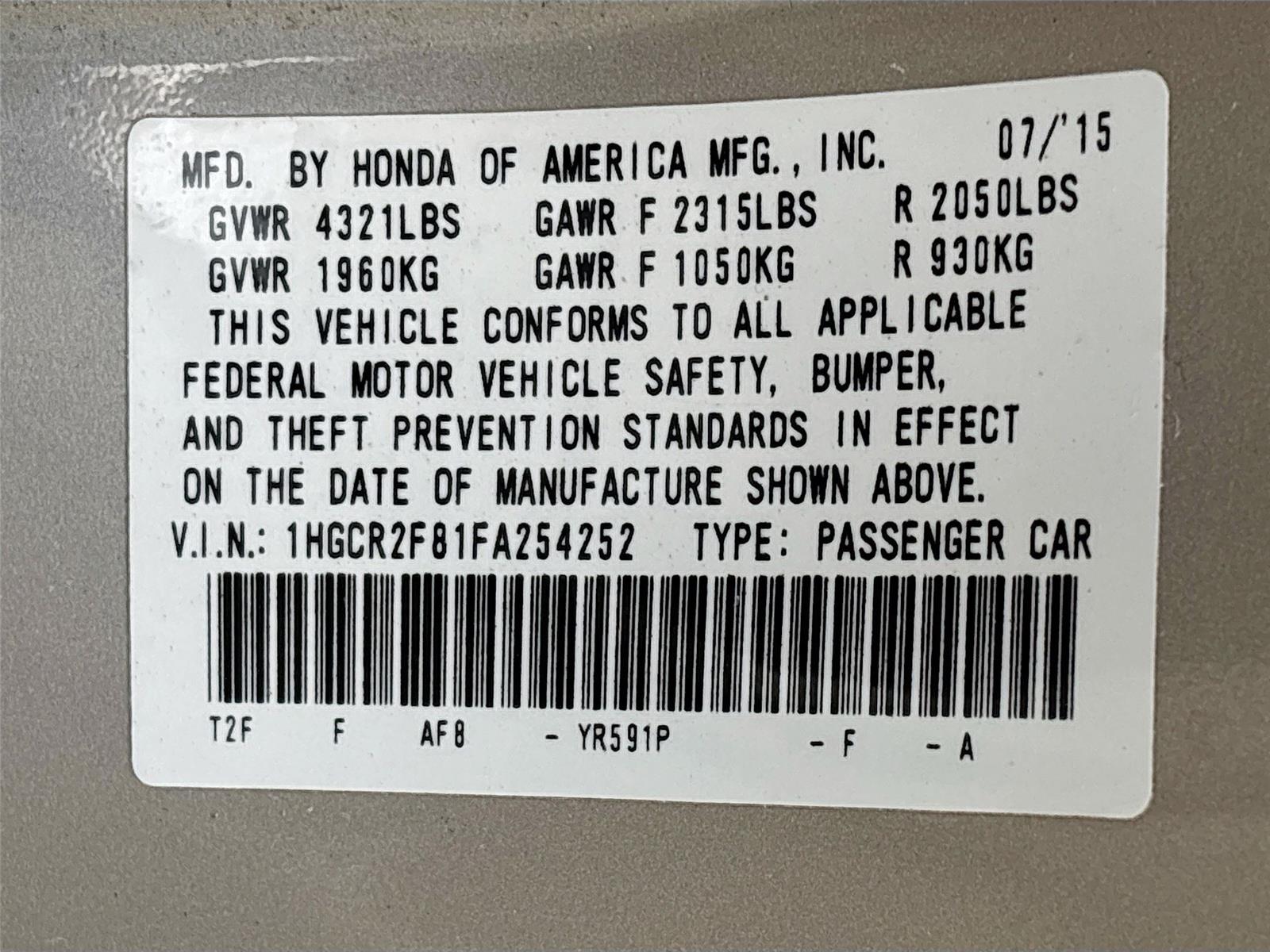 2015 Honda Accord Sedan EX-L