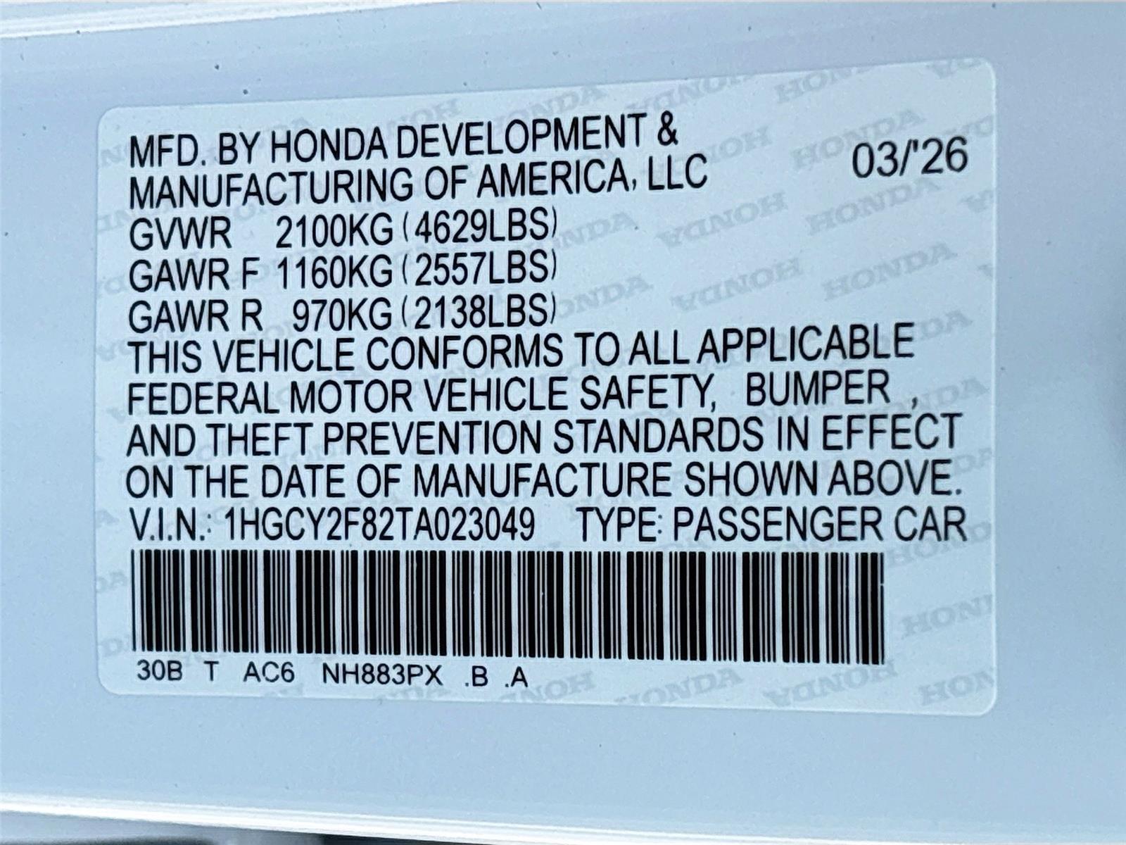 2026 Honda Accord Hybrid Touring