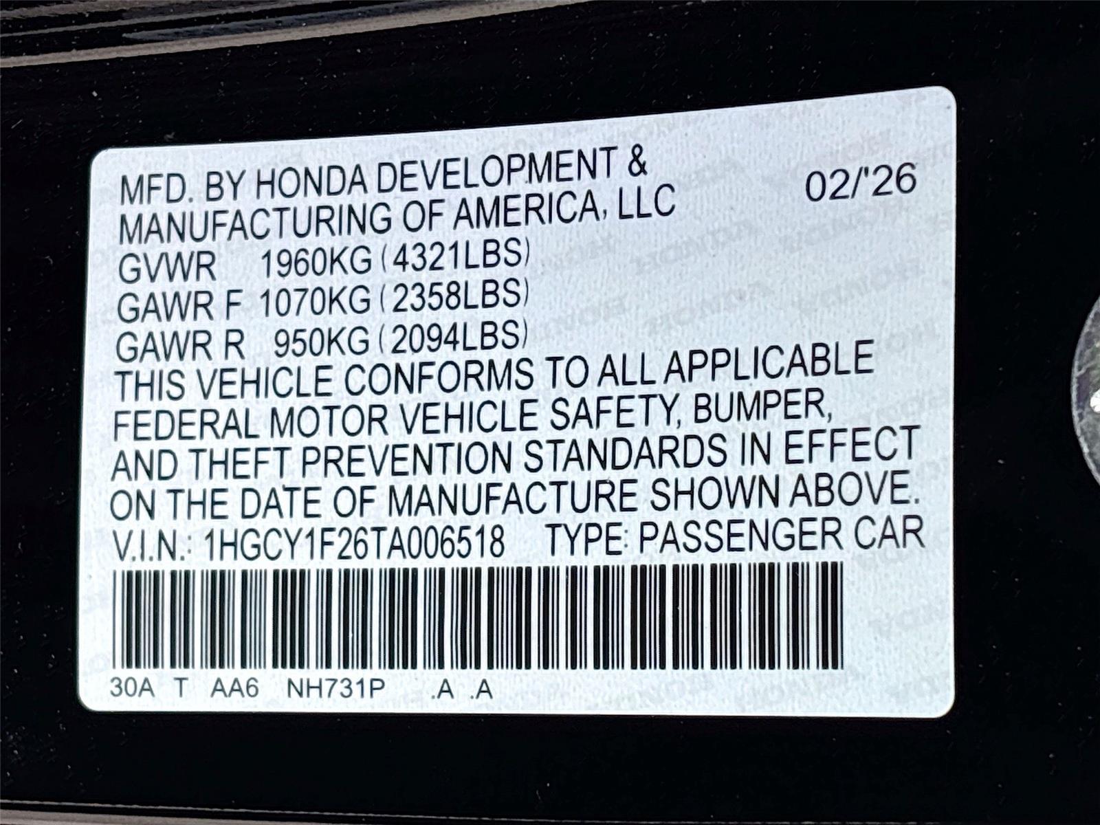 2026 Honda Accord Sedan LX